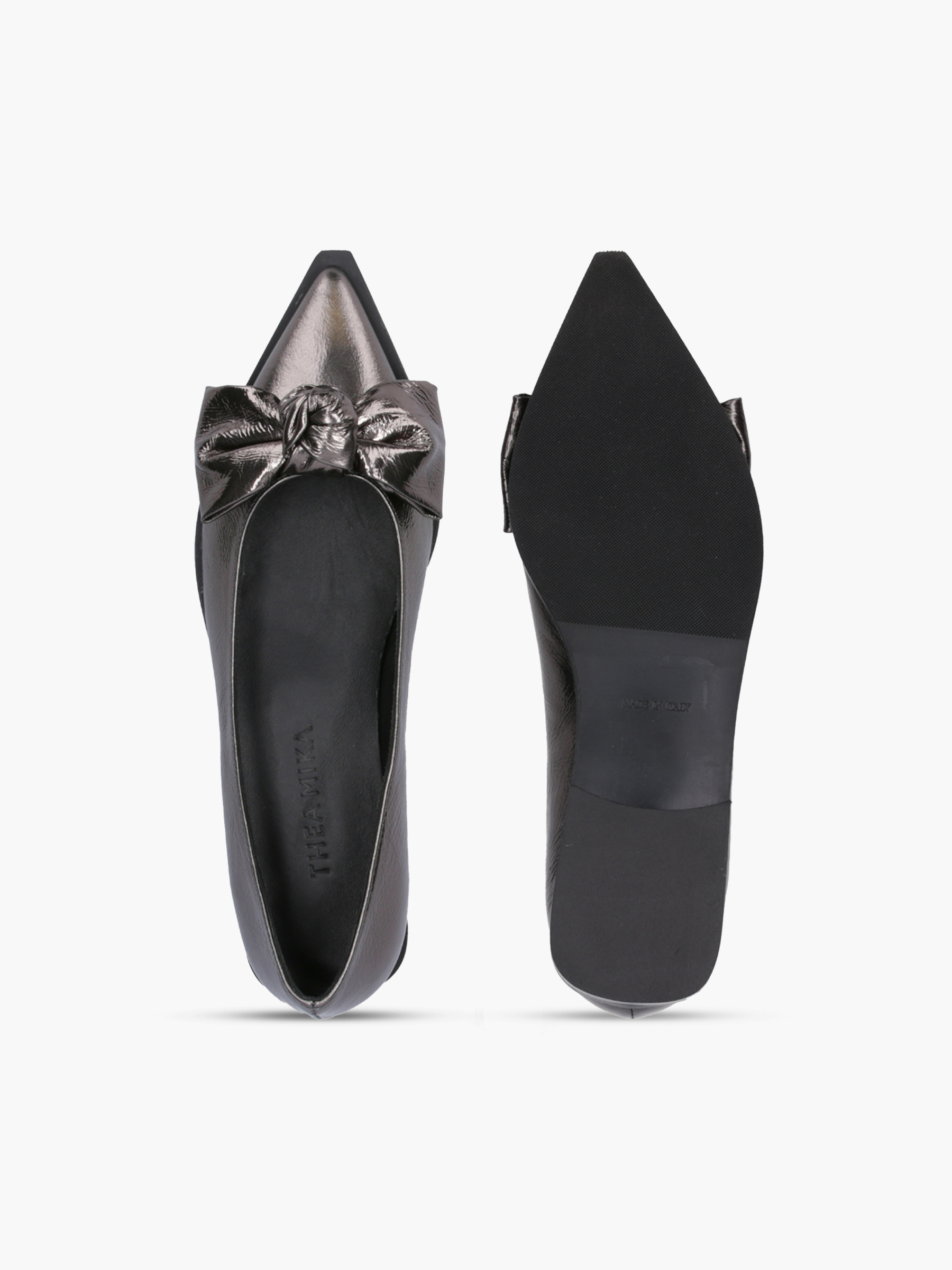MIKO Metallic-Leder Silber, Bekleidung, Schuhwerk, Schuh, Hoher Absatz
