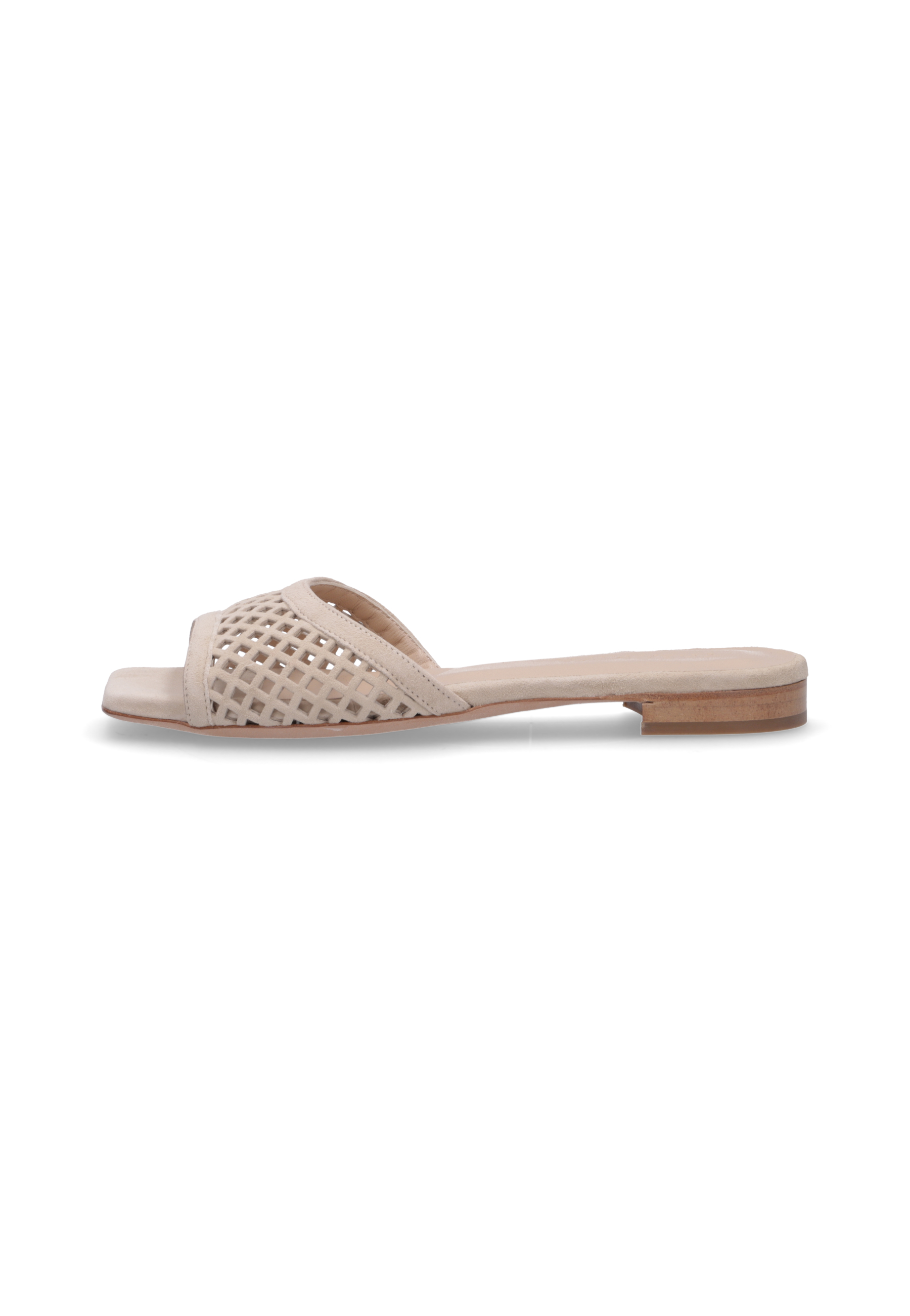 VIVIT Veloursleder Beige, Bekleidung, Schuhwerk, Sandale