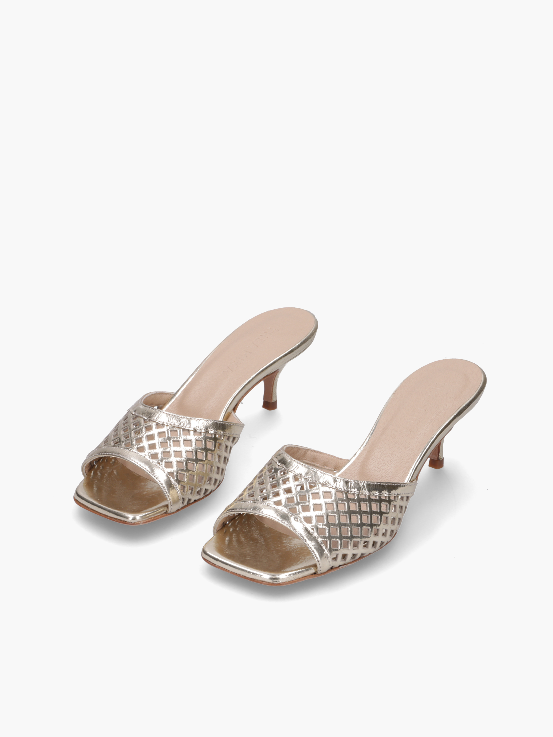 GINA Metallic-Leder Gold, Bekleidung, Schuhwerk, Sandale, Schuh, Hoher Absatz