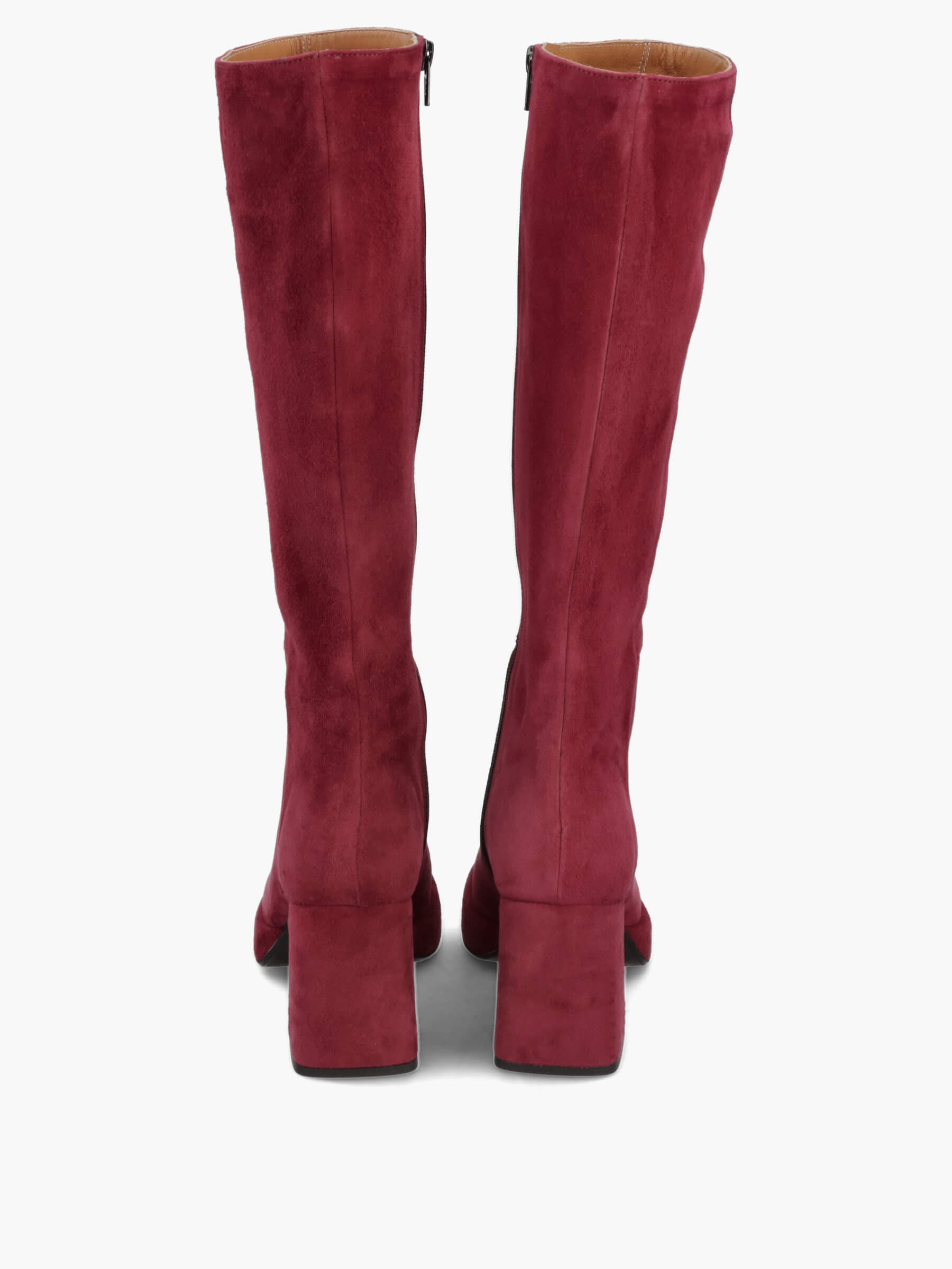 Plateau-Stiefel bordeaux 85 mm, Schuhwerk, Hoher Absatz, Schuh, Wildleder, Reitstiefel