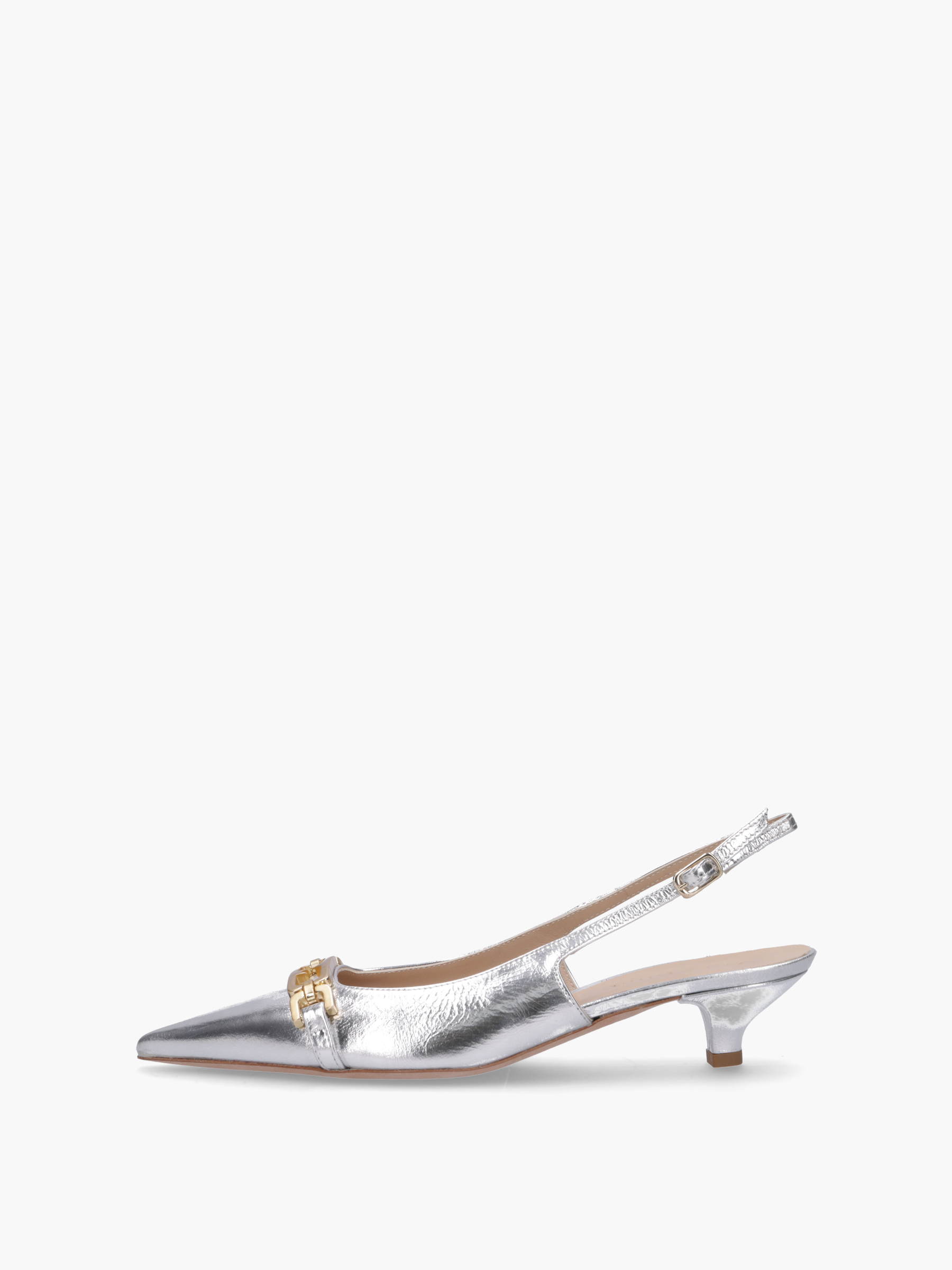 VIKA Metallic-Leder Silber, Bekleidung, Schuhwerk, Sandale, Schuh, Hoher Absatz