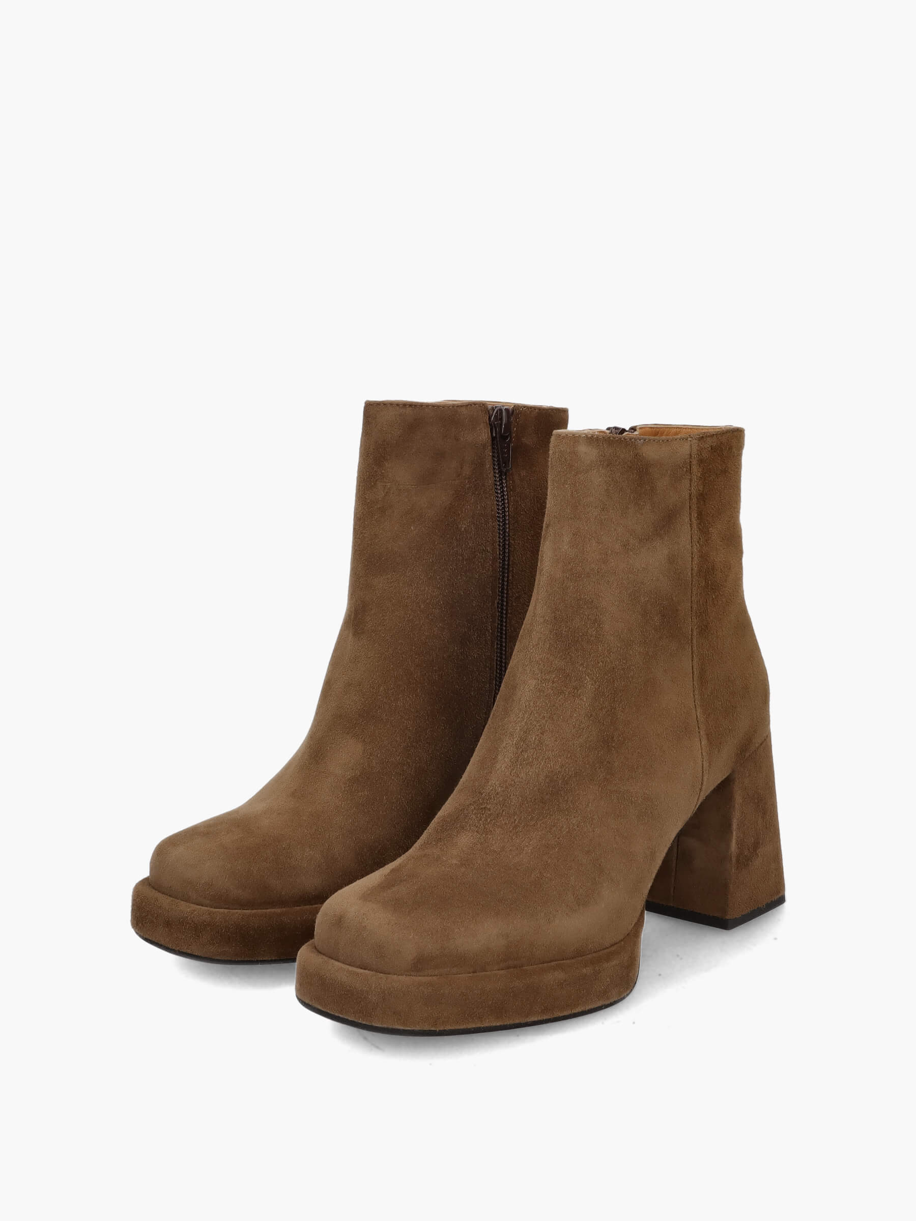 Plateau-Stiefeletten braun 85 mm, Bekleidung, Schuhwerk, Schuh, Wildleder