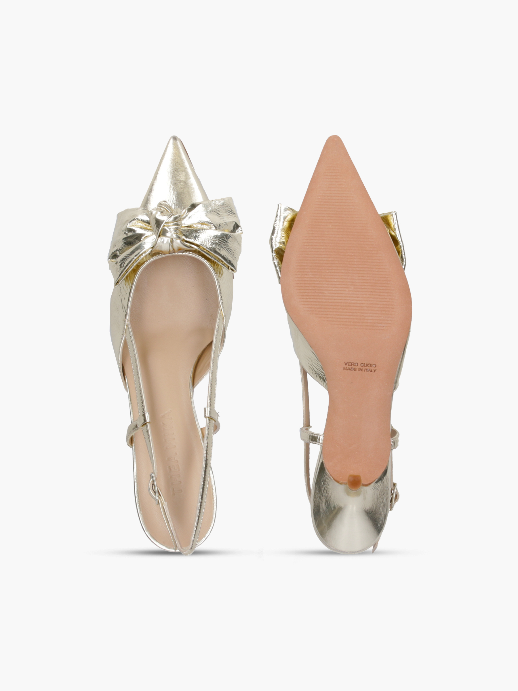 VANI Metallic-Leder Gold, Bekleidung, Schuhwerk, Hoher Absatz, Schuh, Sandale