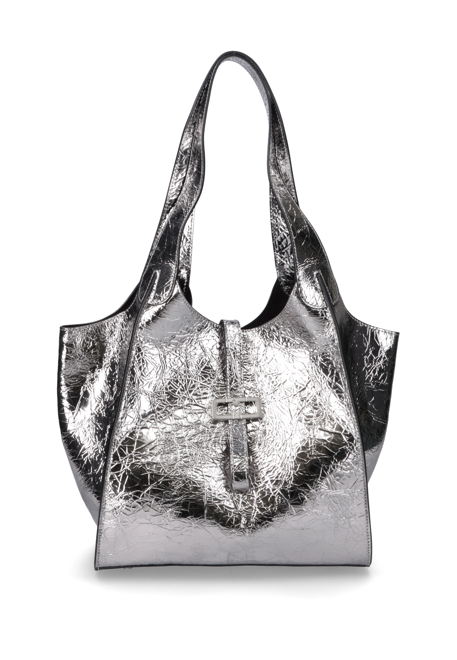 Lilou Metallic-Leder Silber, Zubehor, Tasche, Handtasche, Geldbörse