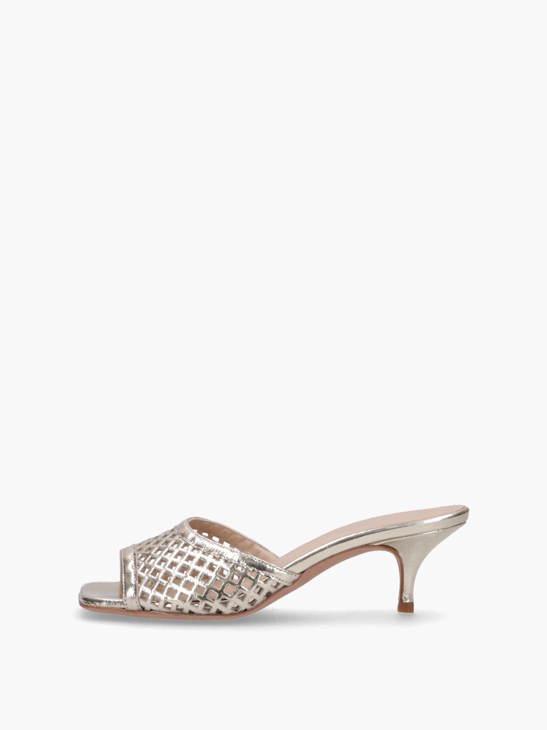 GINA Metallic-Leder Gold, Bekleidung, Schuhwerk, Sandale, Schuh, Hoher Absatz