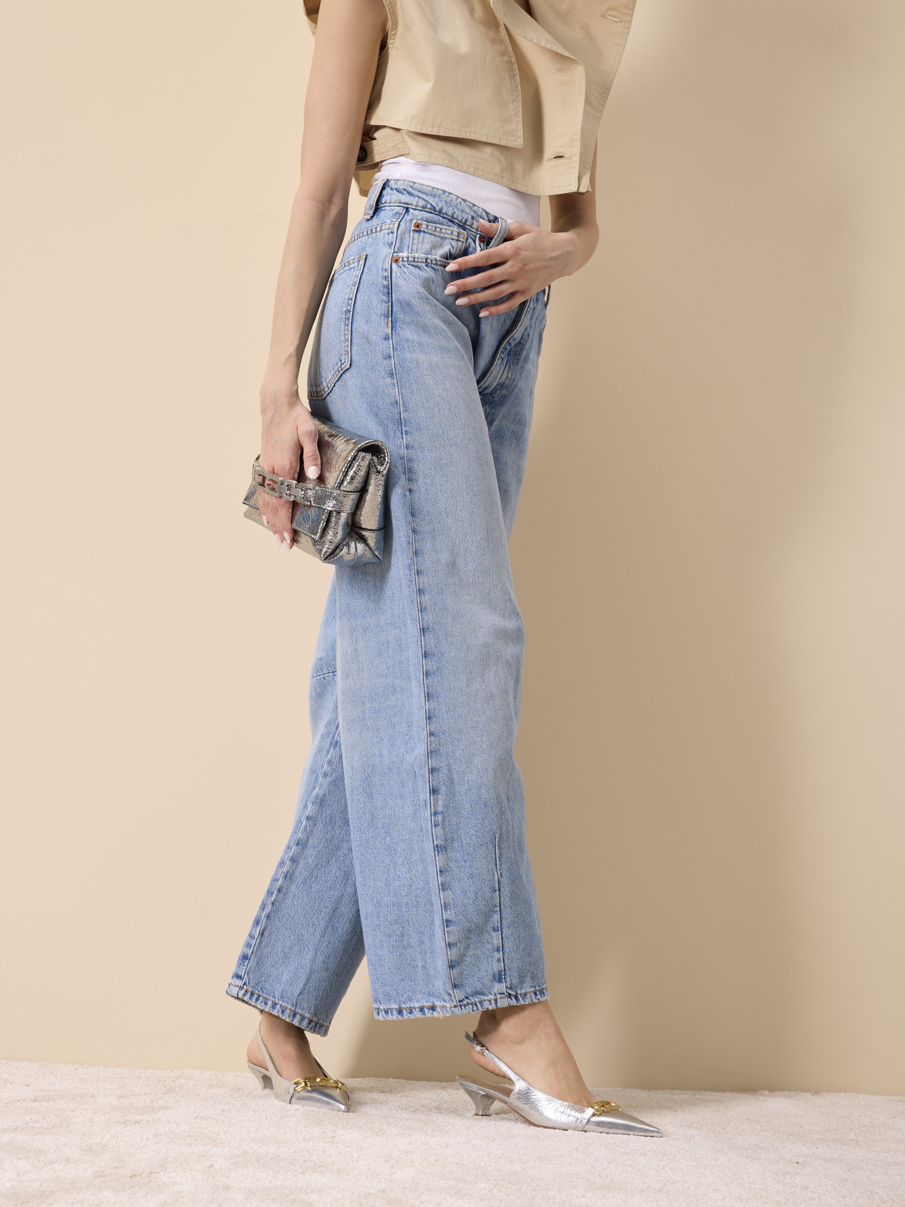 Lia Metallic-Leder Silber, Bekleidung, Hosen, Jeans, Zubehör, Geldbörse