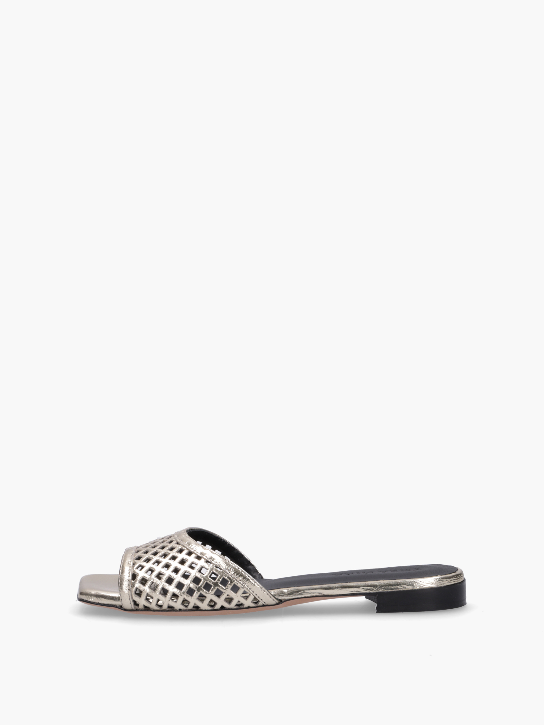 VIVIT Metallic-Leder Gold, Bekleidung, Schuhwerk, Sandale, Rauchrohr