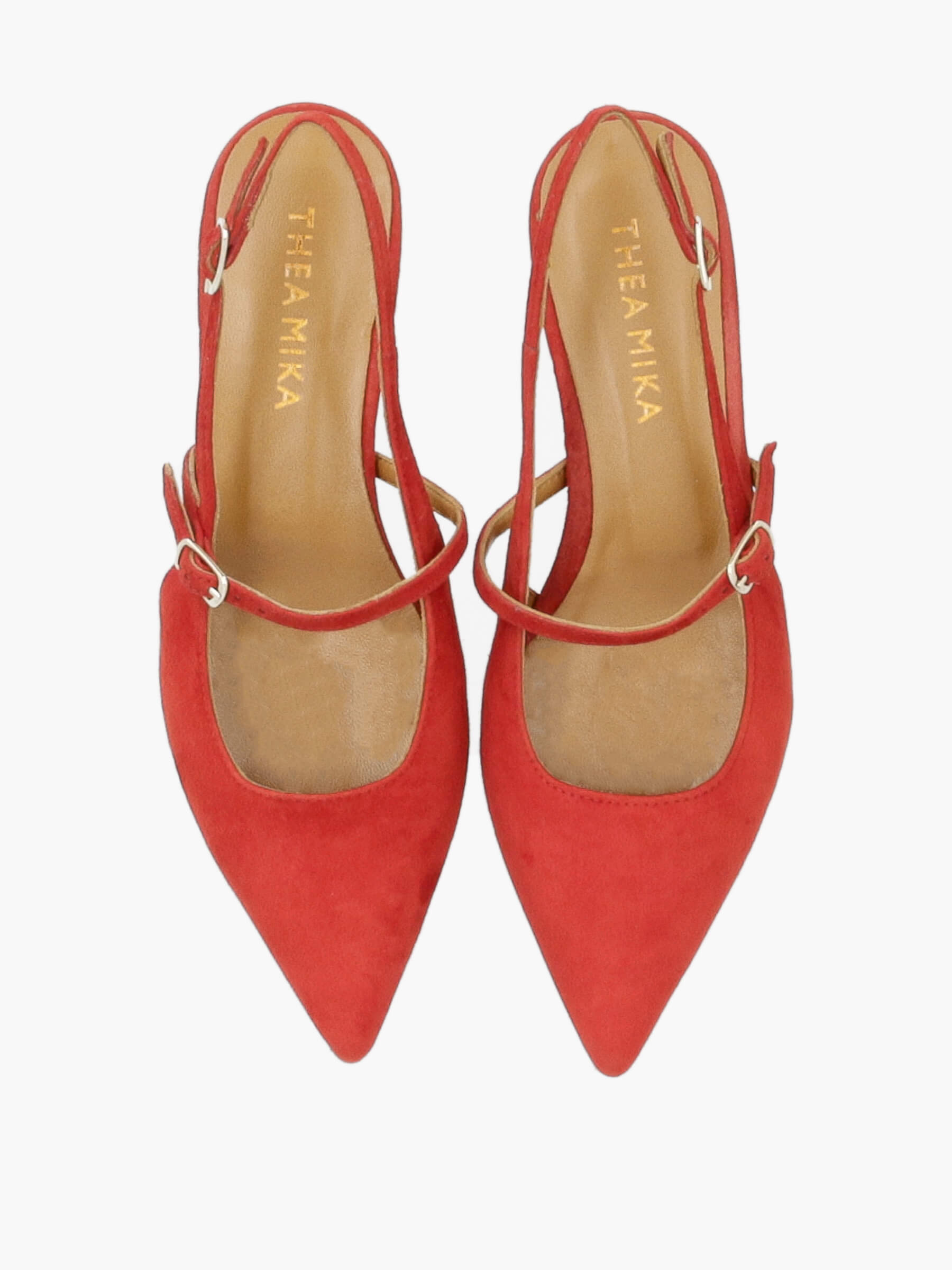 Sling-Ballerinas rot, Bekleidung, Schuhwerk, Schuh, Hoher Absatz