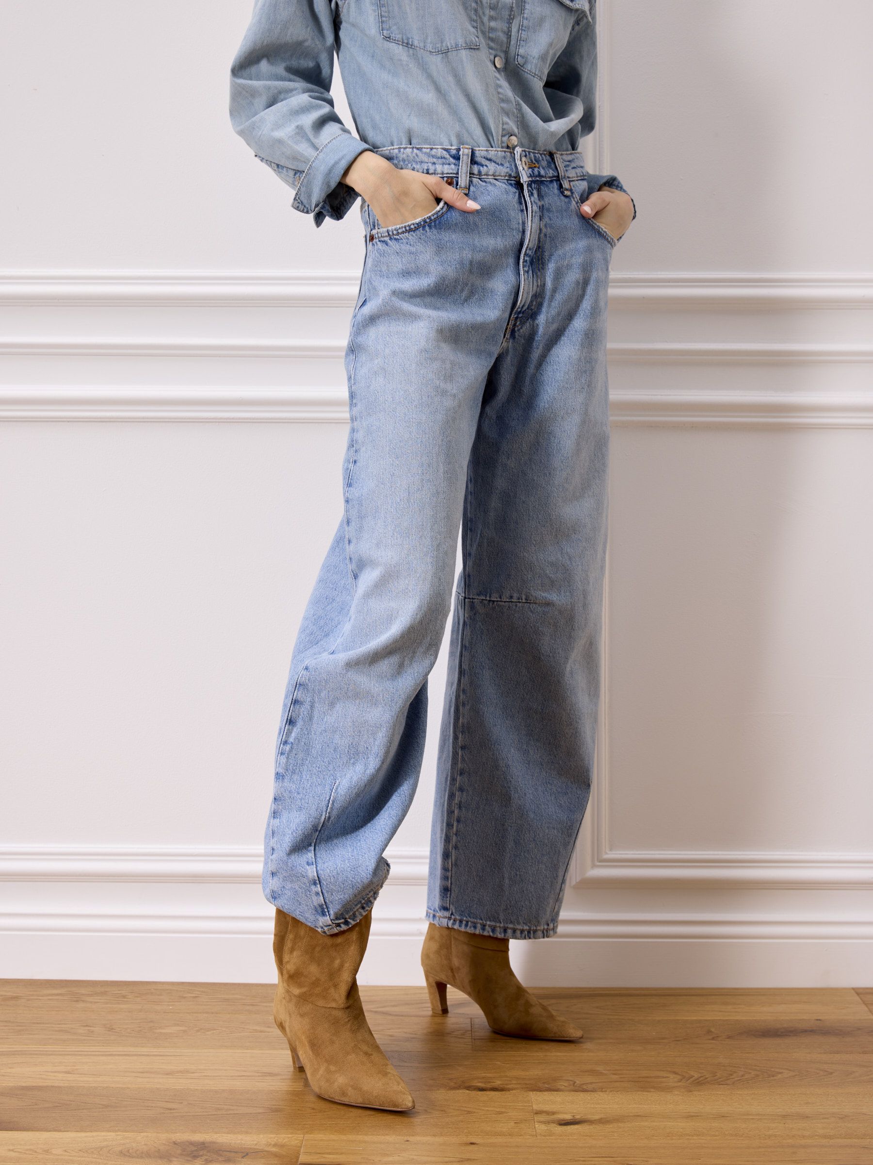 VANTA Veloursleder Cognac, Bekleidung, Hosen, Jeans