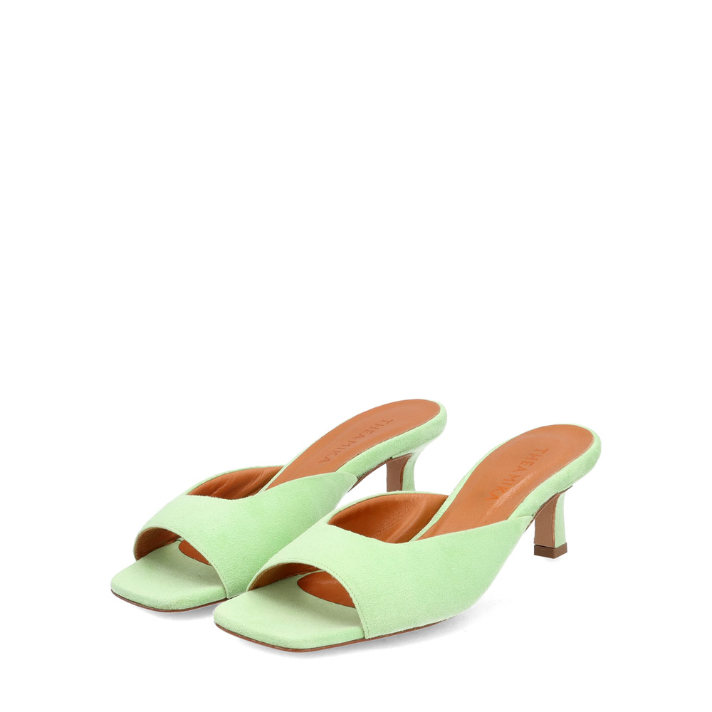 Mules grün 50 mm, Bekleidung, Schuhwerk, Schuh, Hoher Absatz, Sandale