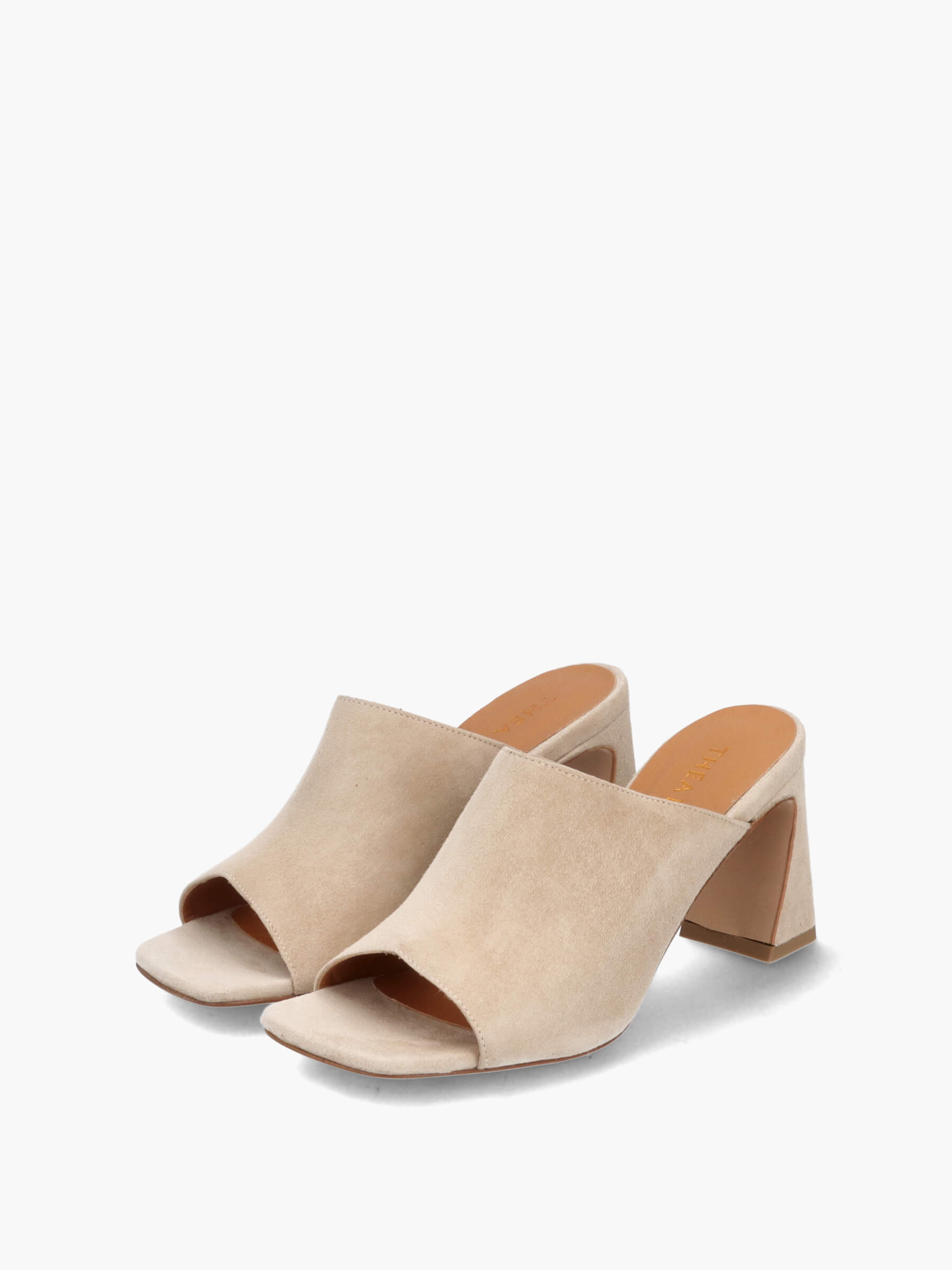 Mules beige 70 mm, Bekleidung, Schuhwerk, Schuh, Sandale, Hoher Absatz