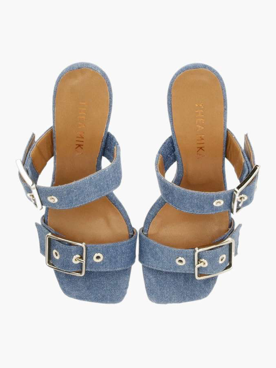 Mules blau denim 70 mm, Bekleidung, Schuhwerk, Sandale, Schuh