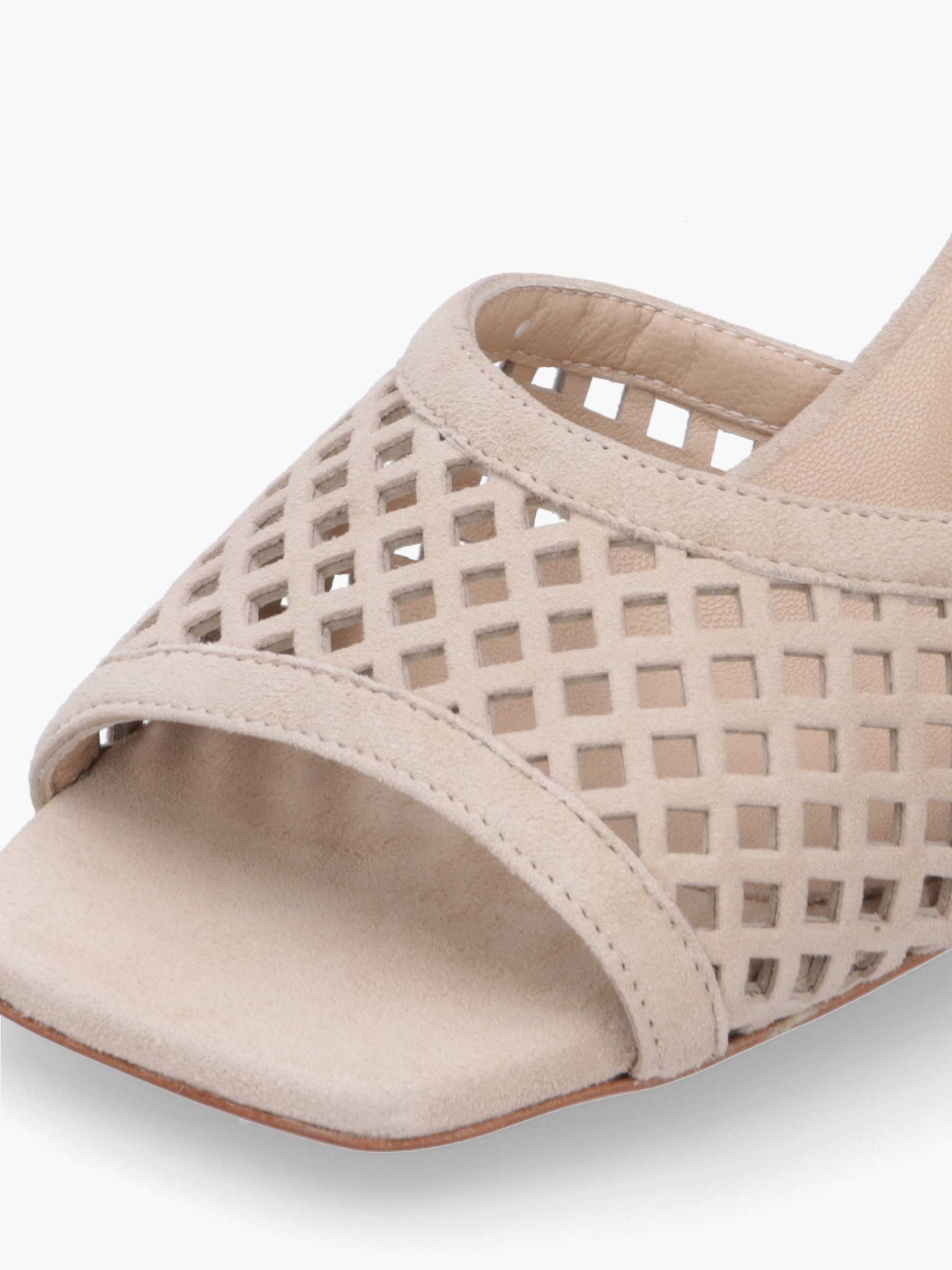 GINA Veloursleder Beige, Bekleidung, Schuhwerk, Sandale, Schuh
