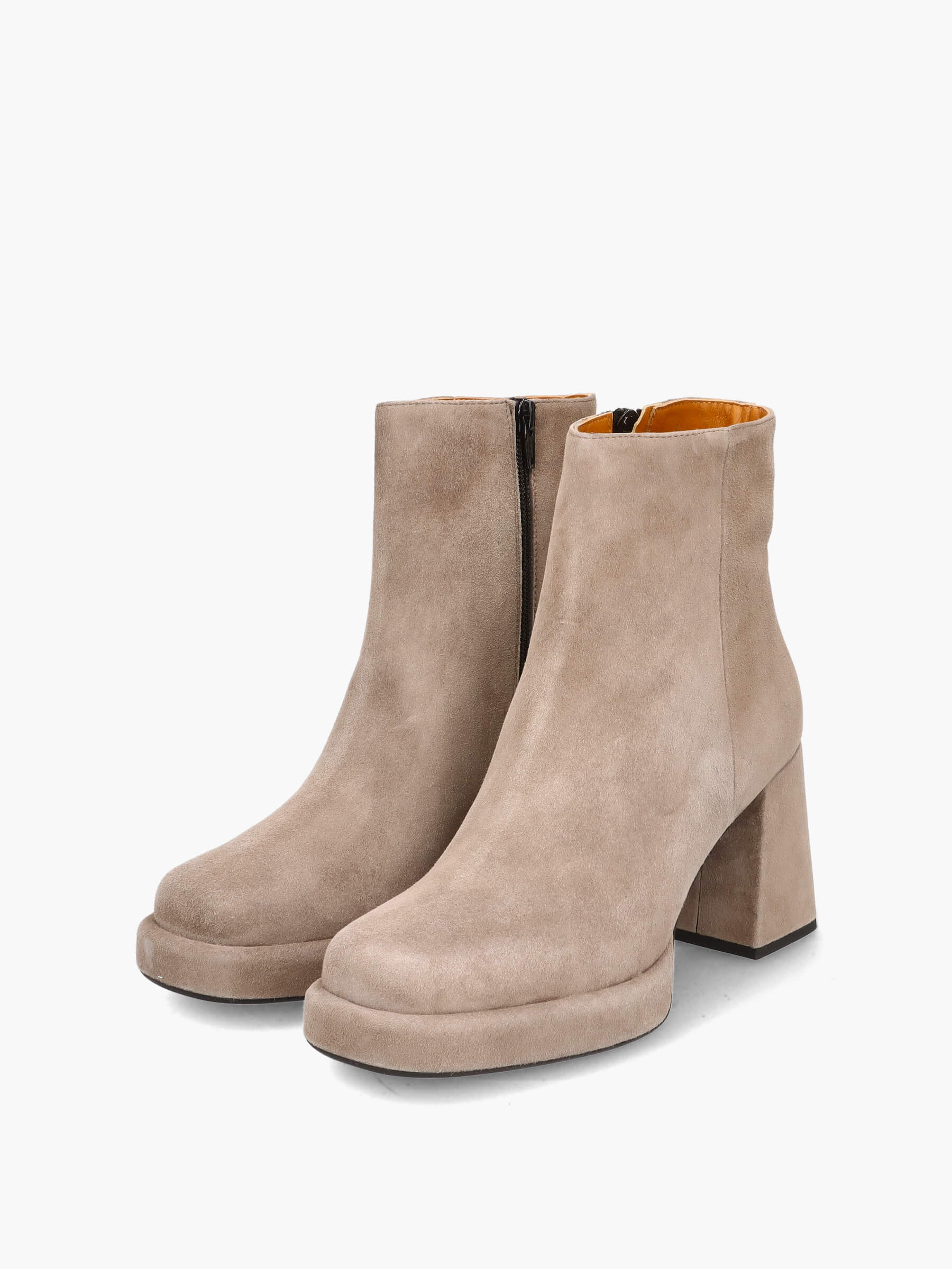 Plateau-Stiefeletten hellbraun 85 mm, Bekleidung, Schuhwerk, Schuh, Wildleder, Hoher Absatz