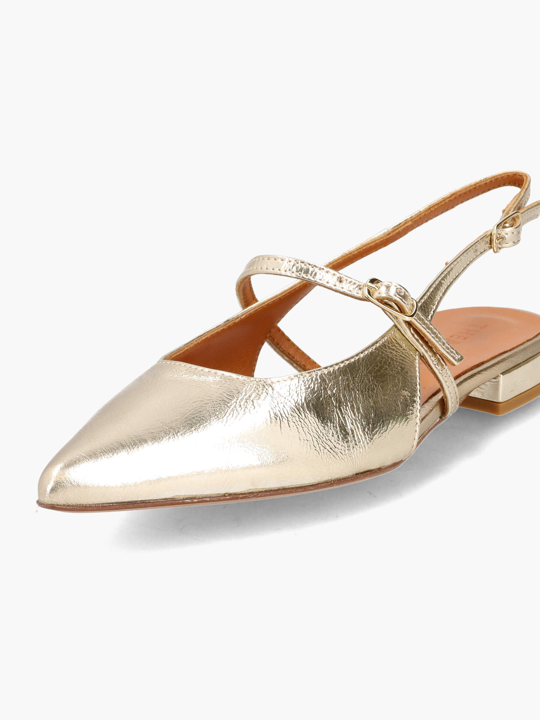 Sling-Ballerinas metallic platino, Bekleidung, Schuhwerk, Sandale, Schuh