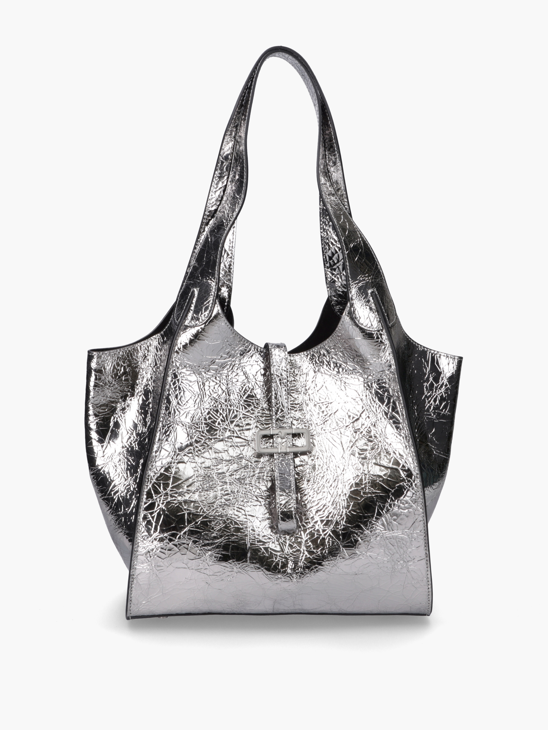 Lilou Metallic-Leder Silber, Zubehor, Tasche, Handtasche, Geldbörse