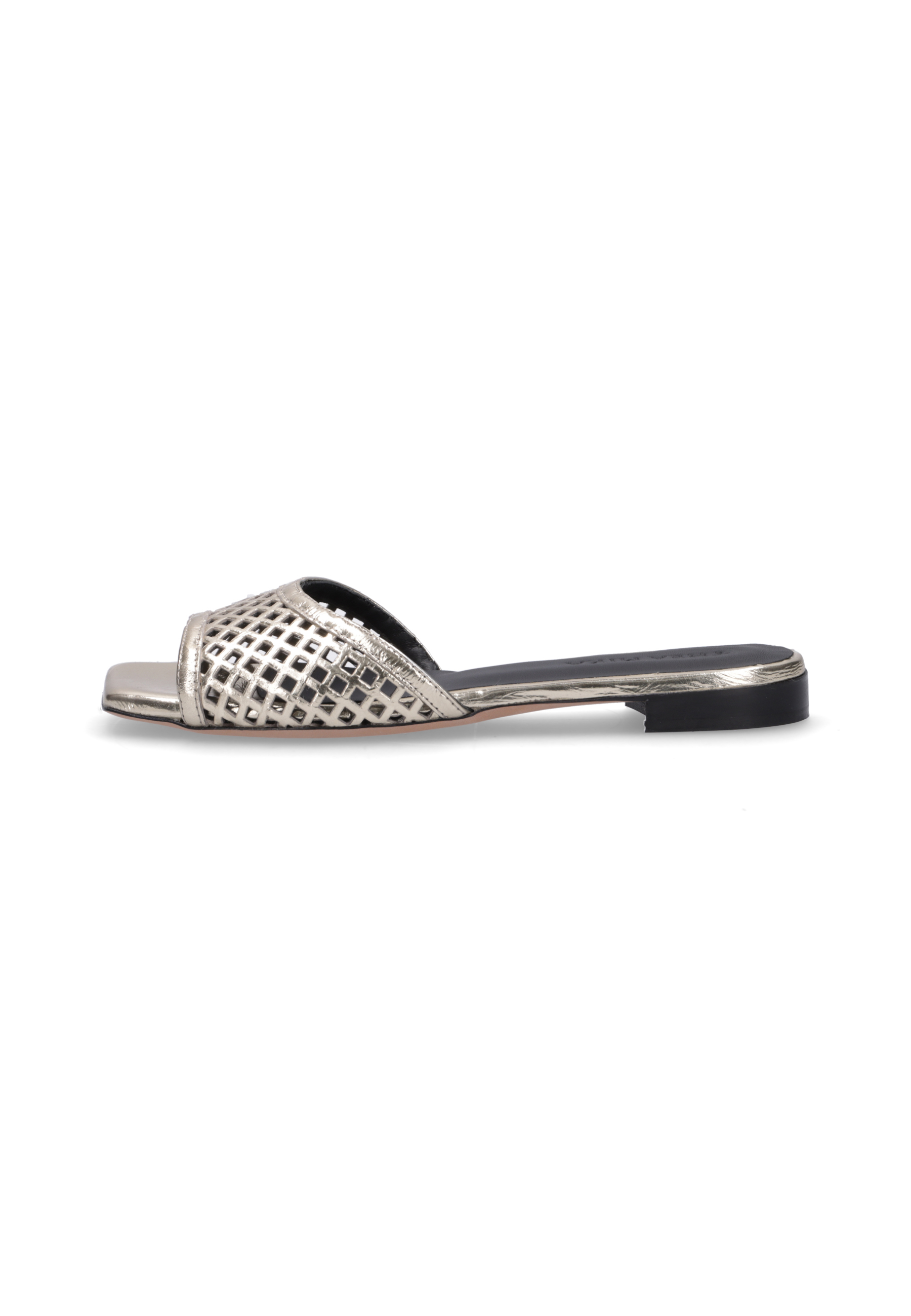 VIVIT Metallic-Leder Gold, Bekleidung, Schuhwerk, Sandale, Rauchrohr