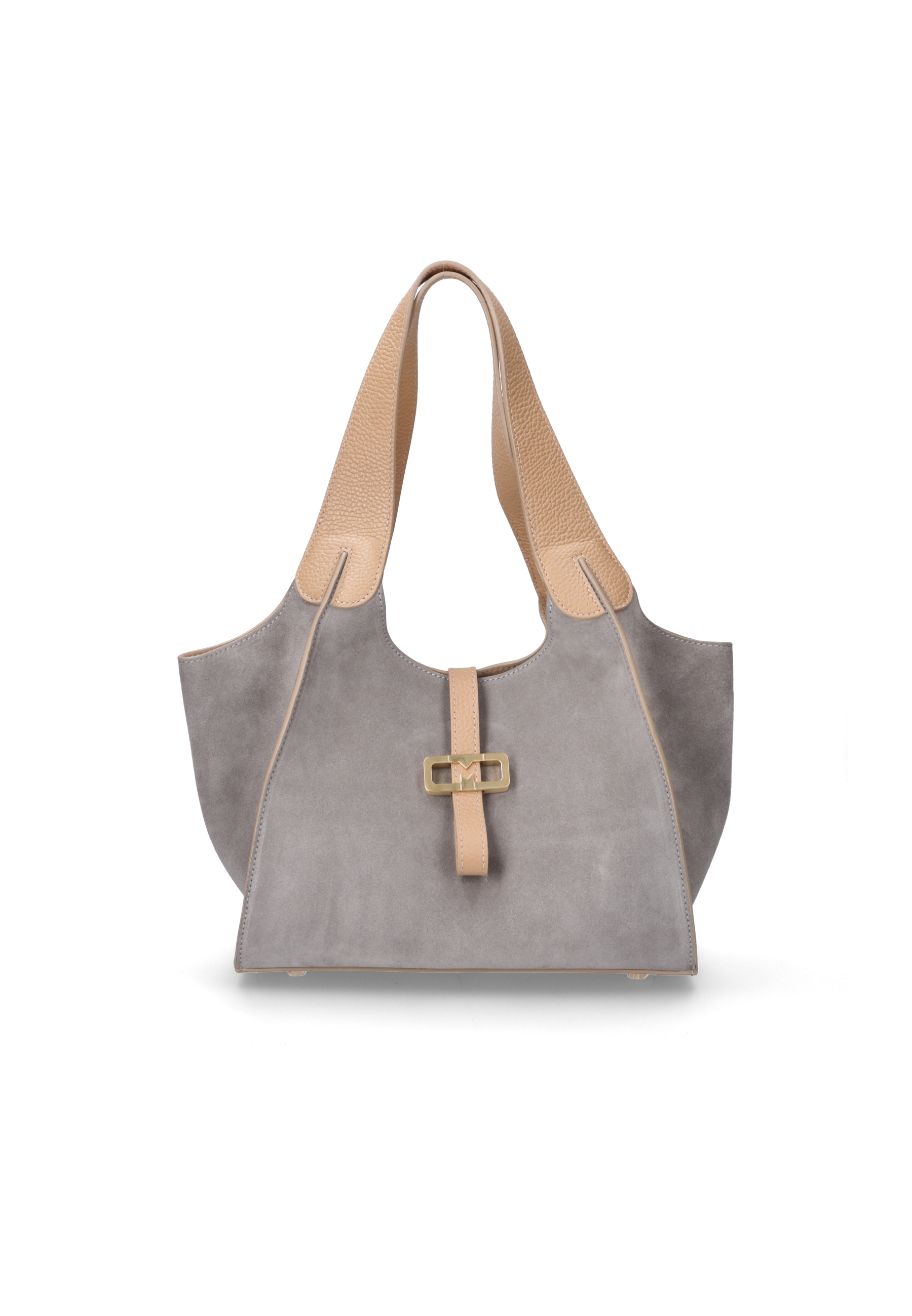 LILY Leder Kombi Grau, Leinwand, Zubehör, Tasche, Handtasche, Tragetasche