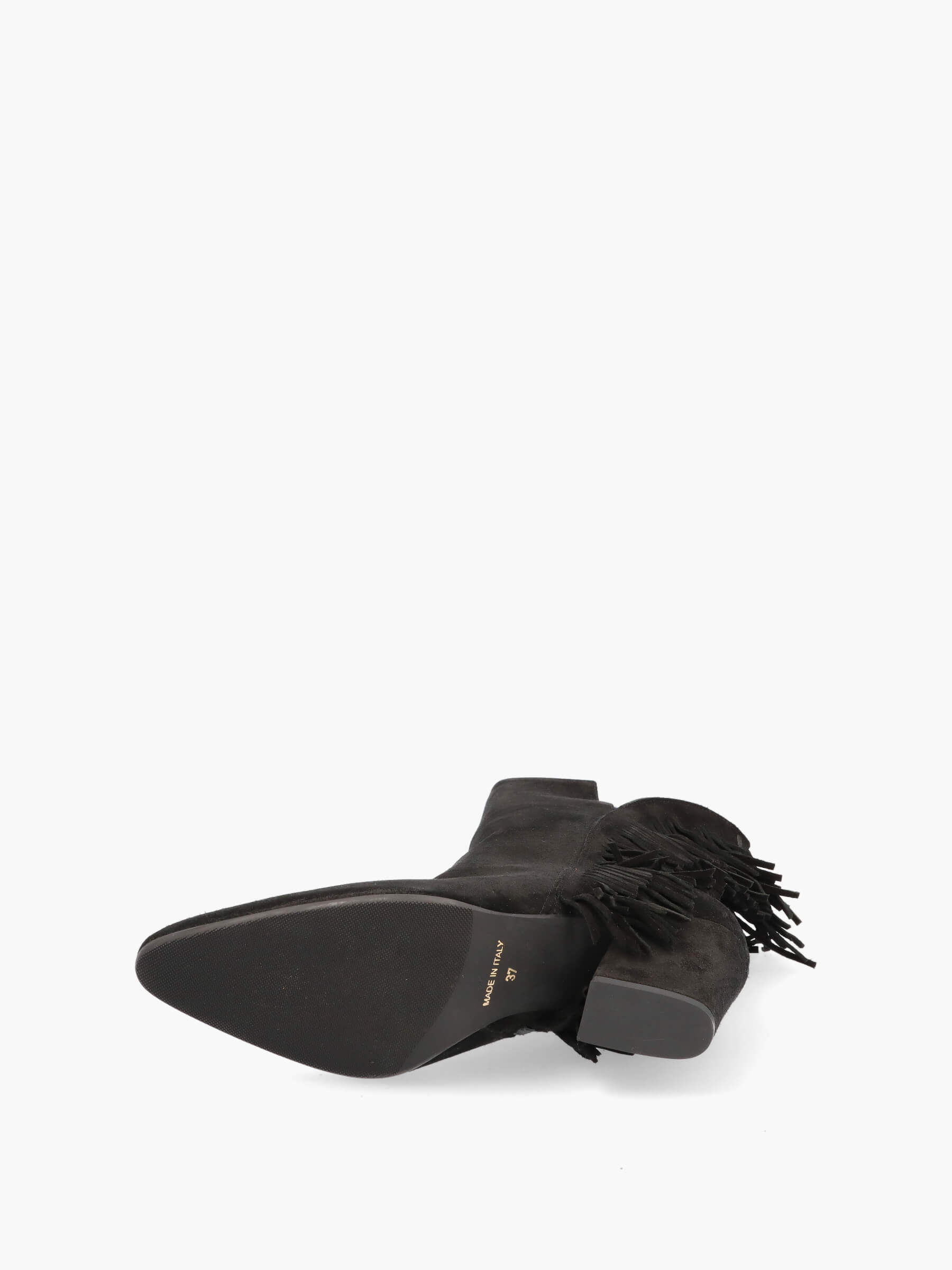 Fransenstiefelette nero, Bekleidung, Schuhwerk, Schuh, Wildleder