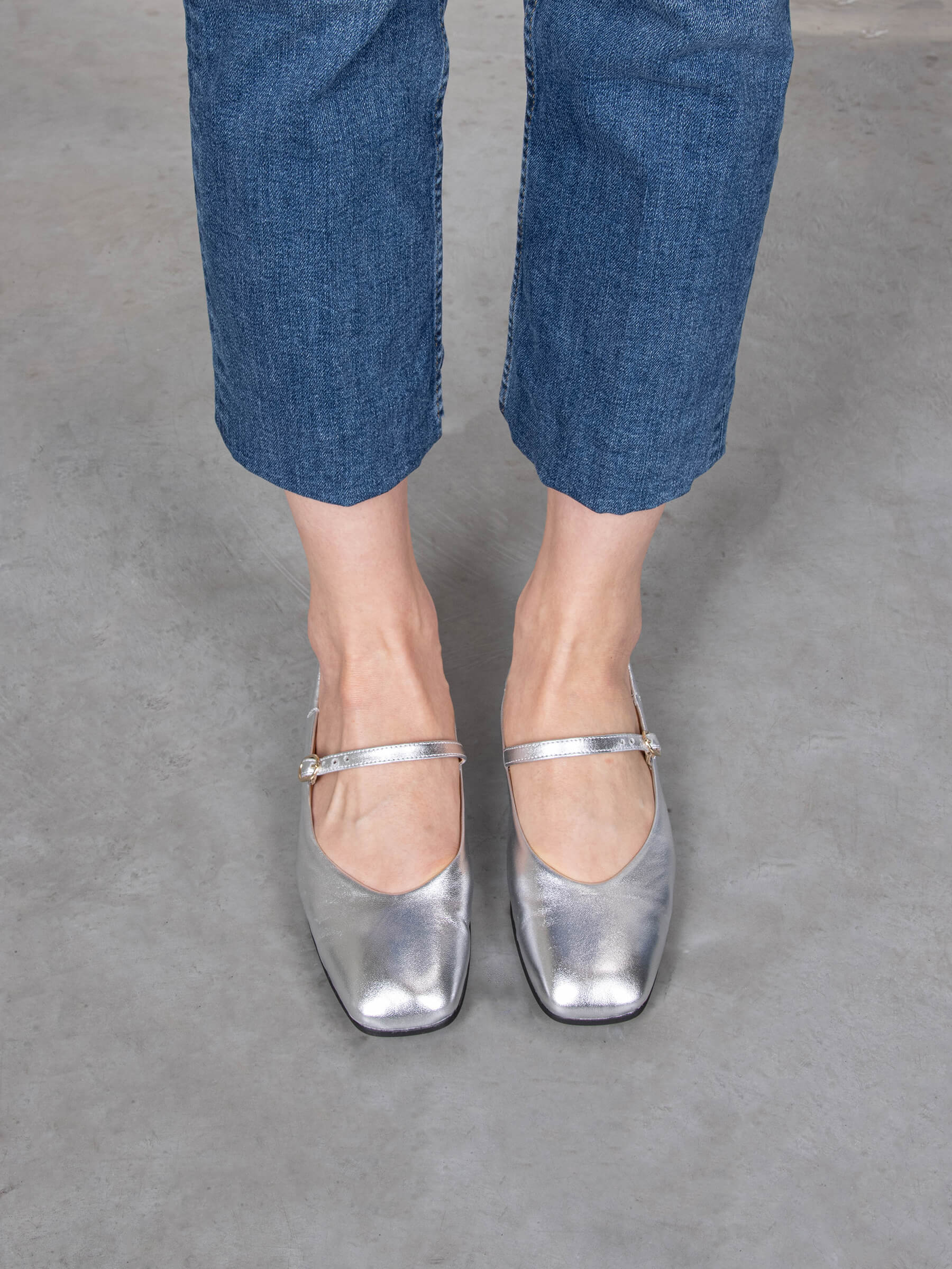 Ballerinas metallic argento