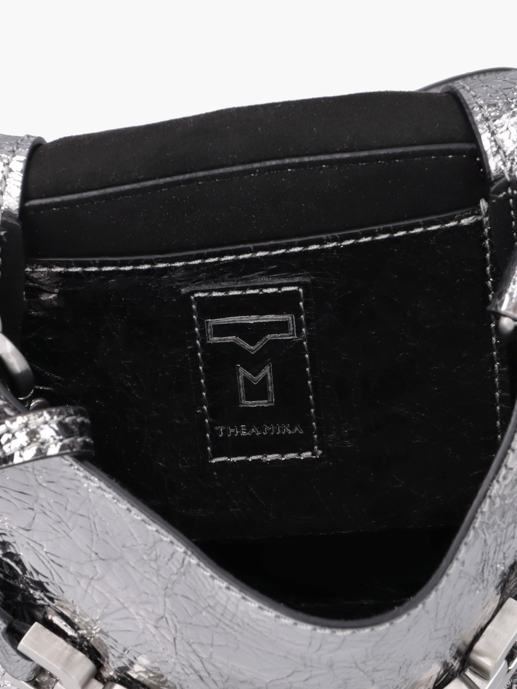 Lia Metallic-Leder Silber, Zubehor, Tasche, Handtasche, Geldbörse
