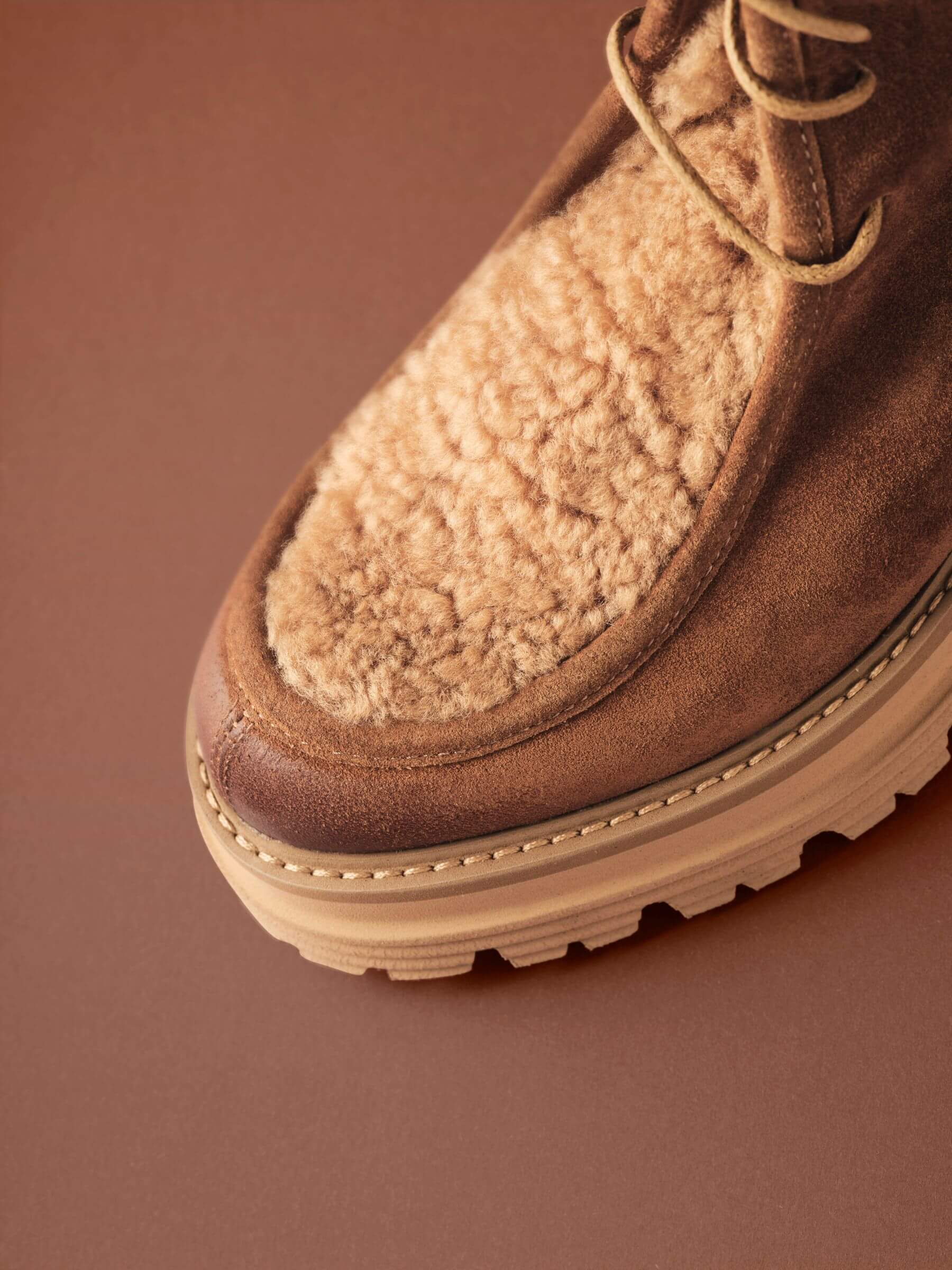 Lammfell Stiefeletten camel