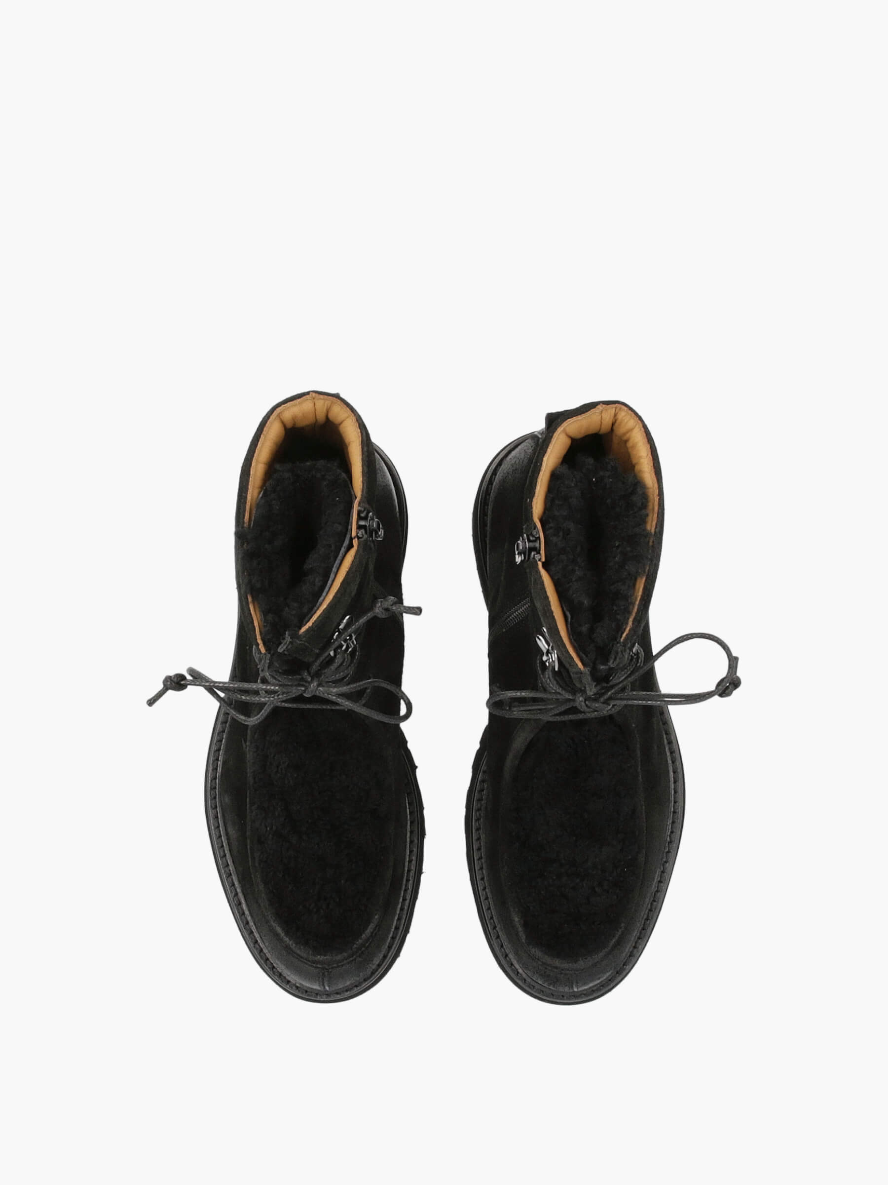 Lammfell Stiefeletten schwarz, Wildleder, Kleidung, Schuhwerk, Schuh