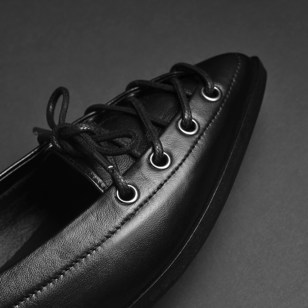 Schuh, Lederschuh, Schwarz, Schuhwerk, Schnürung