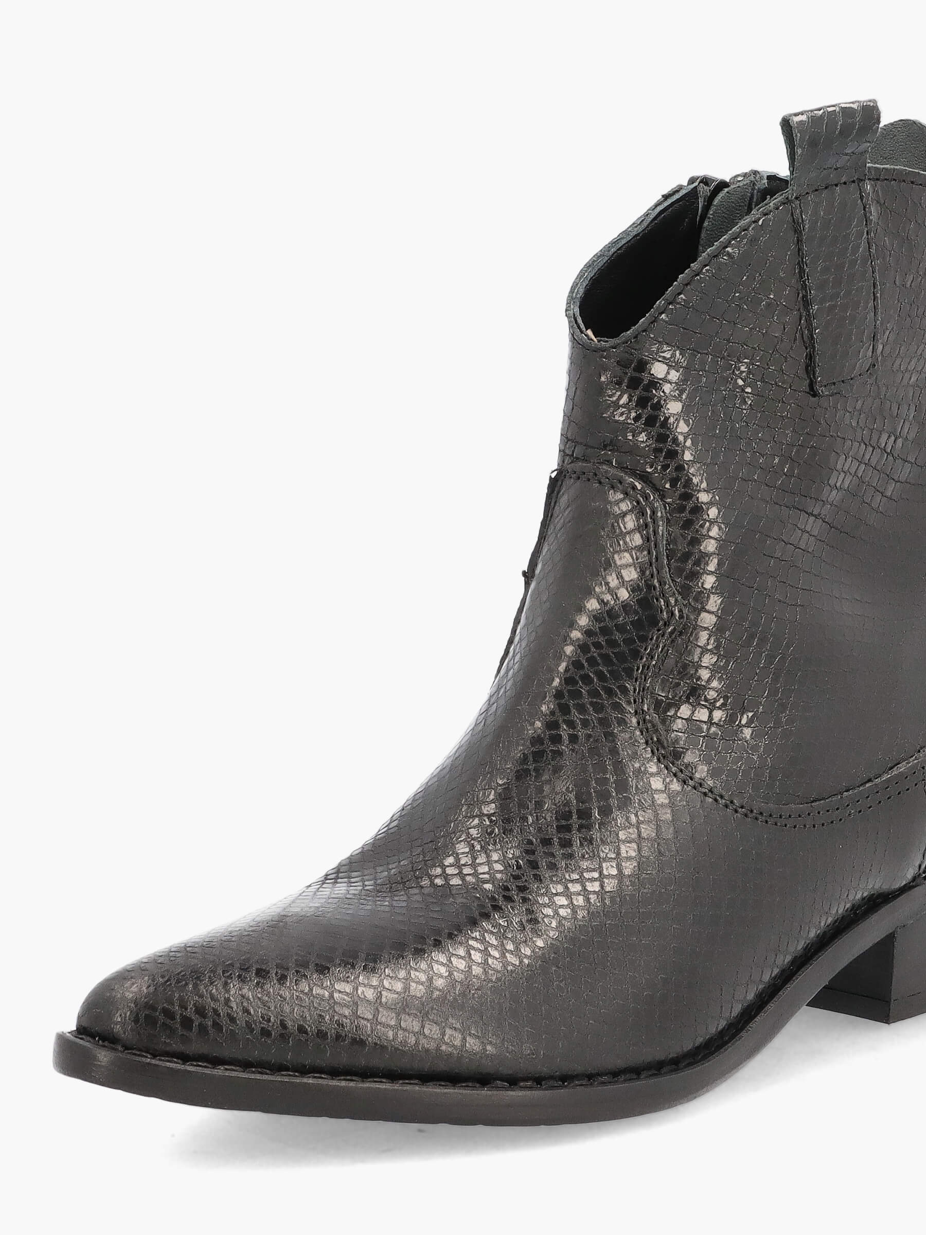 Western booties nero shiny snake