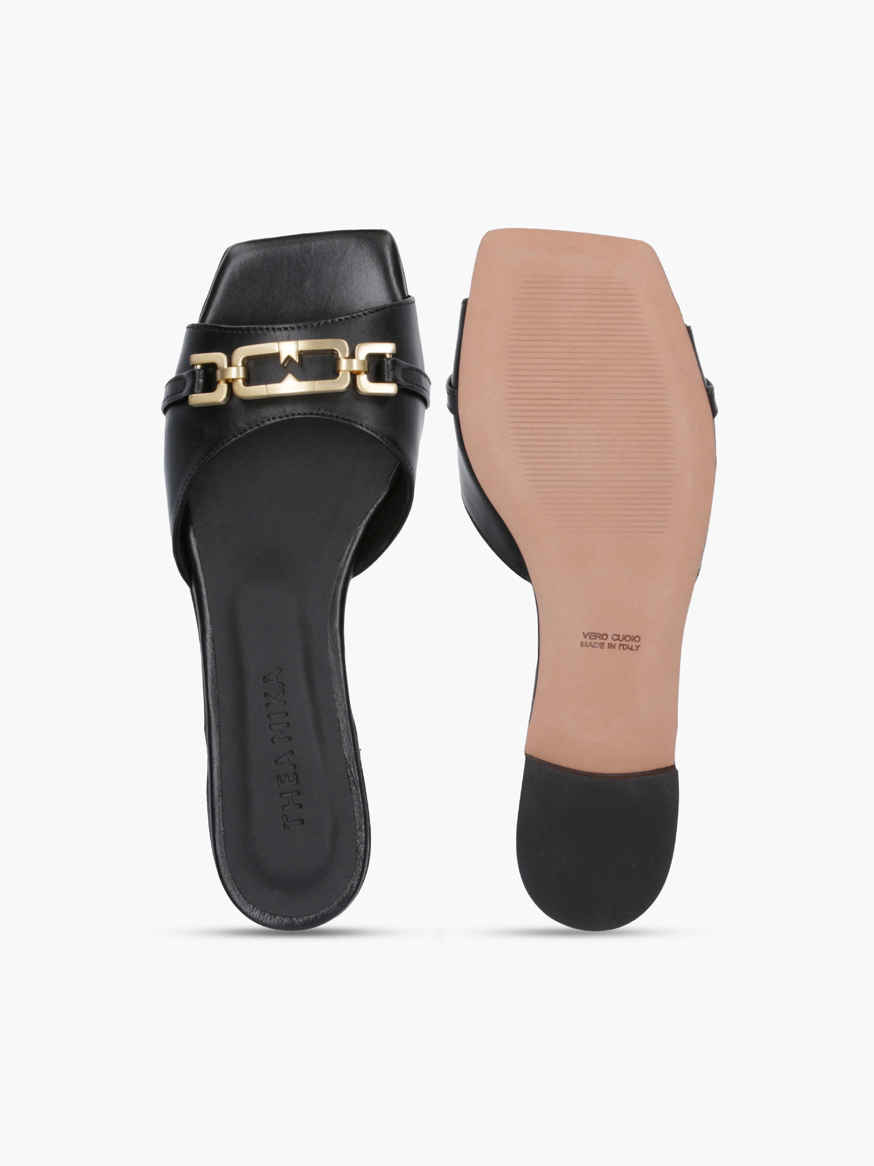 VINA Glattleder Schwarz, Bekleidung, Schuhwerk, Schuh, Sandale