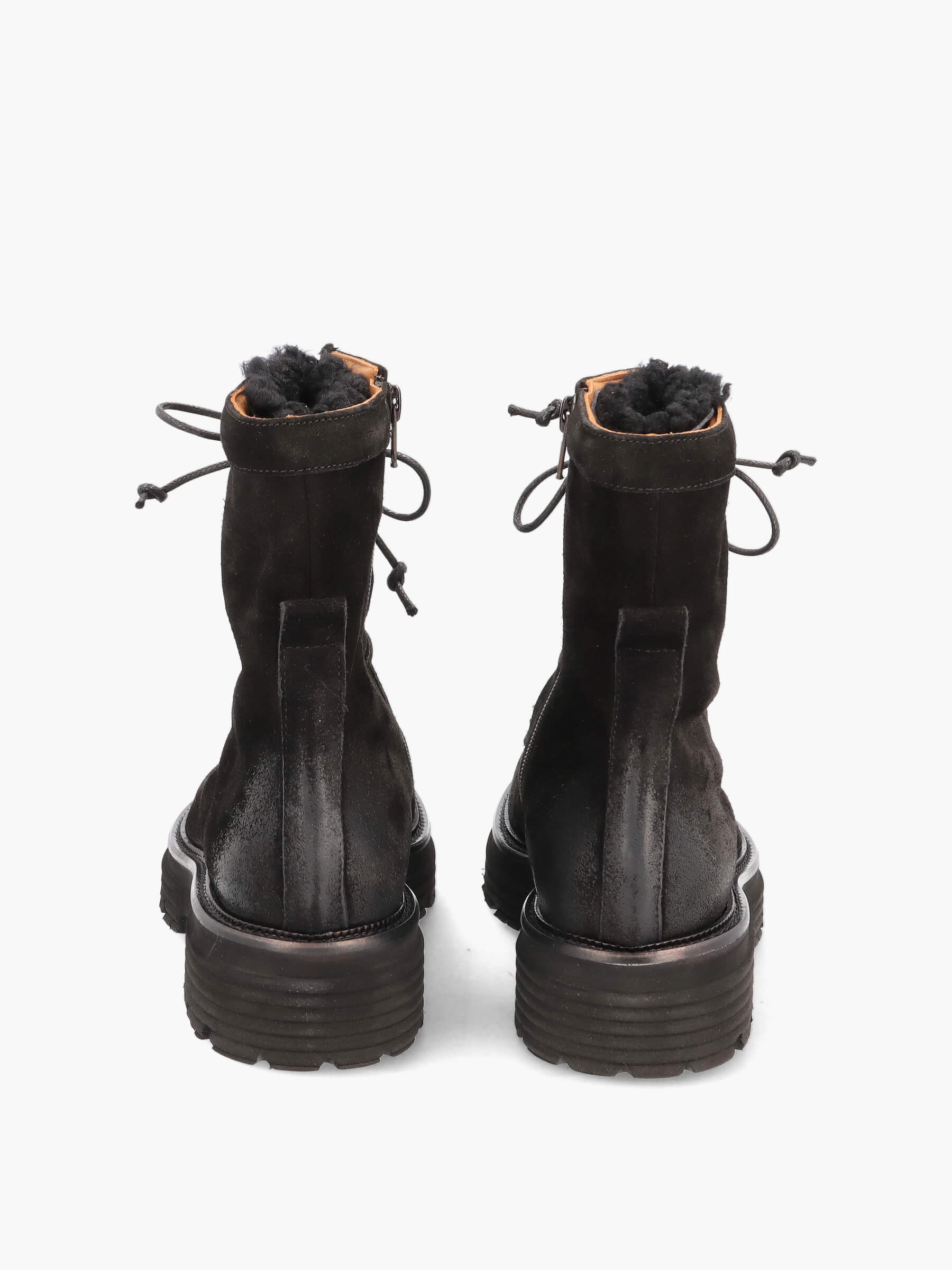 Lammfell Stiefeletten schwarz, Bekleidung, Handschuh, Wildleder, Schuh, Stiefel