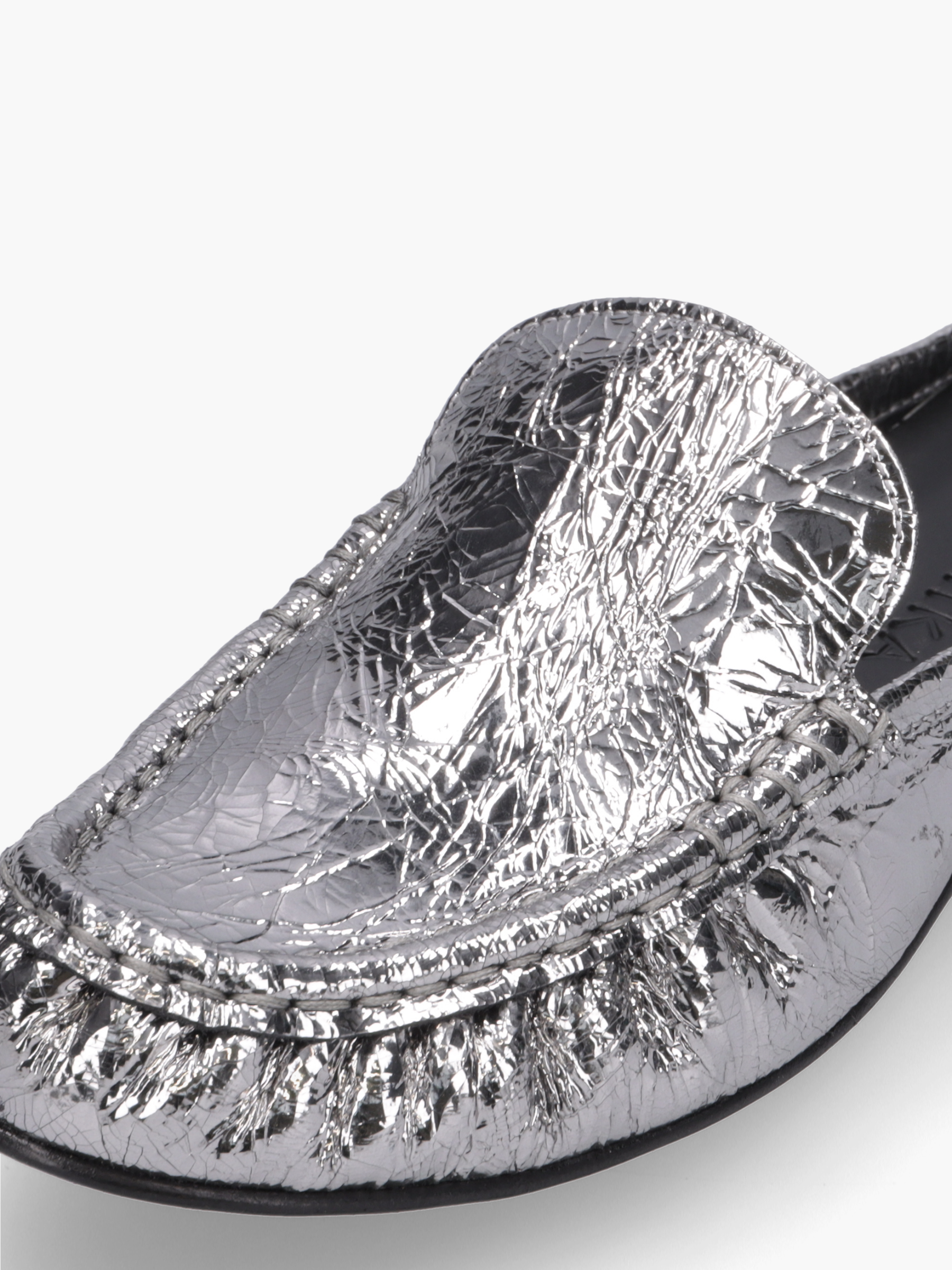 POLA Metallic-Leder Silber, Bekleidung, Schuhwerk, Schuh