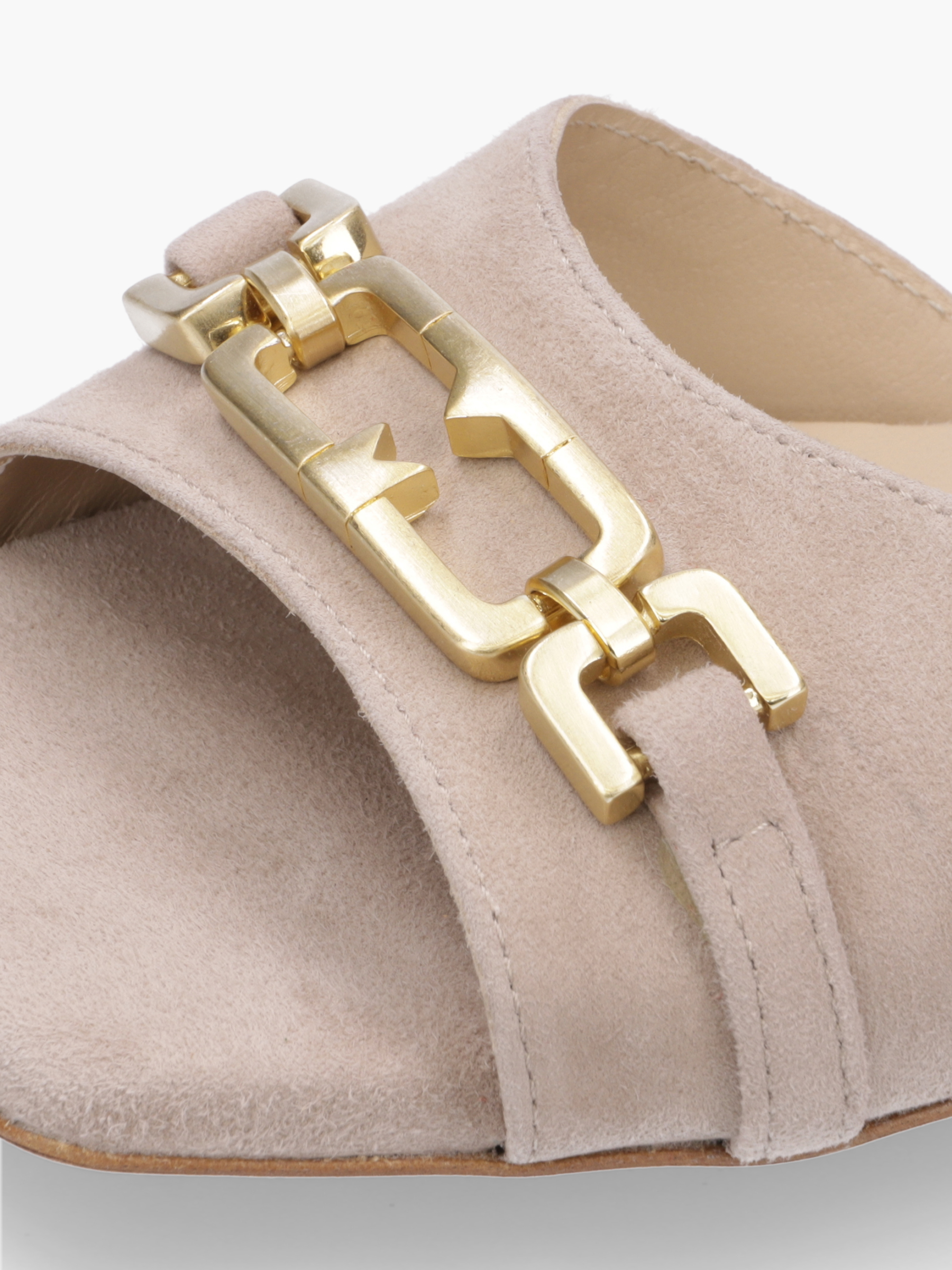 VINA Veloursleder Beige, Schuhwerk, Sandale, Zubehör, Schnalle, Schuh
