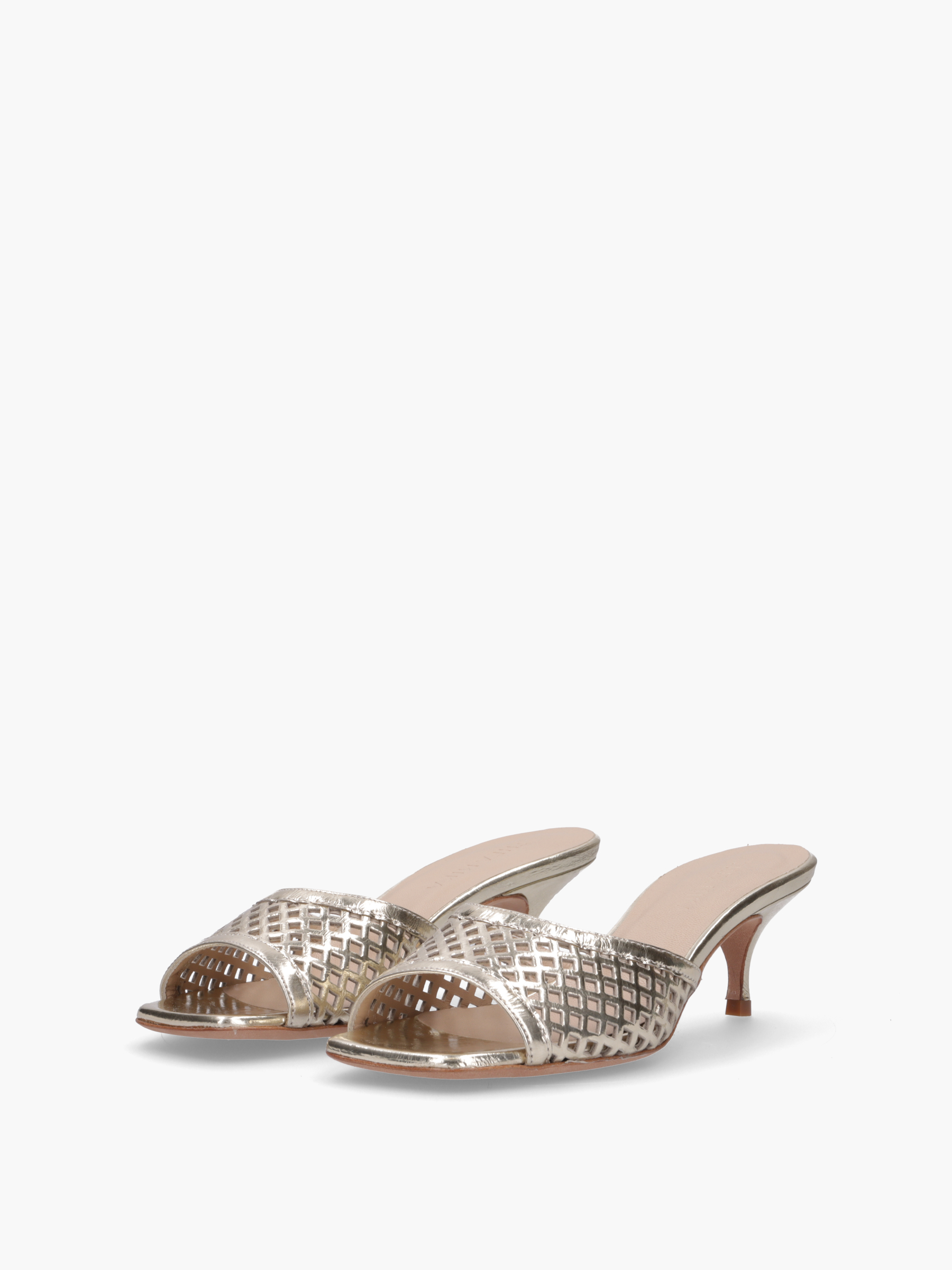 GINA Metallic-Leder Gold, Bekleidung, Schuhwerk, Sandale, Schuh, Hoher Absatz