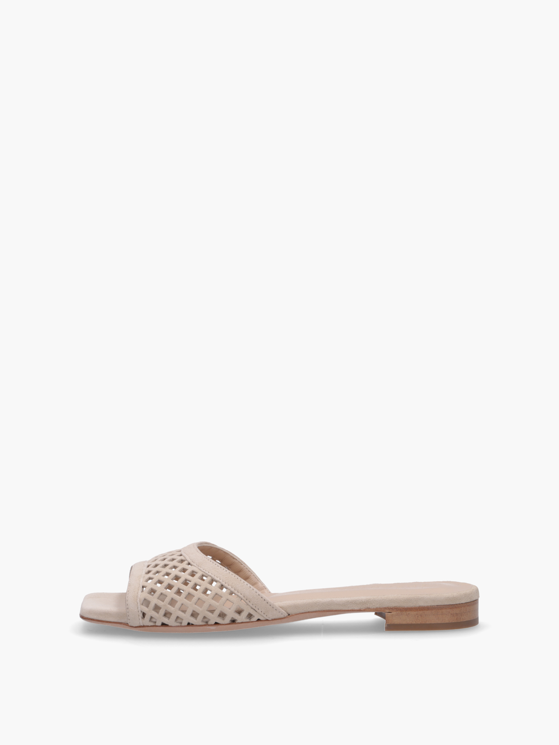 VIVIT Veloursleder Beige, Bekleidung, Schuhwerk, Sandale