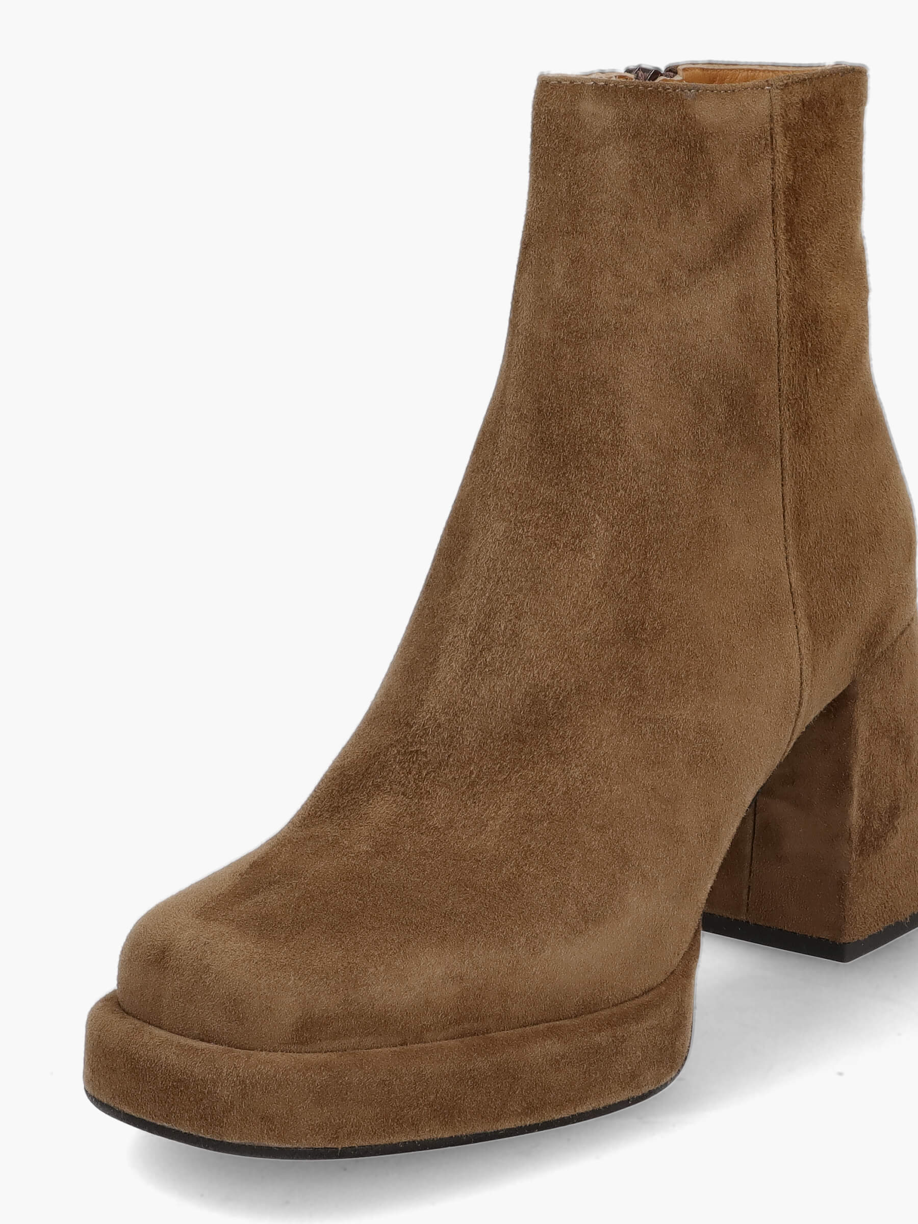 Plateau-Stiefeletten braun 85 mm, Bekleidung, Schuhwerk, Schuh, Wildleder, Hoher Absatz