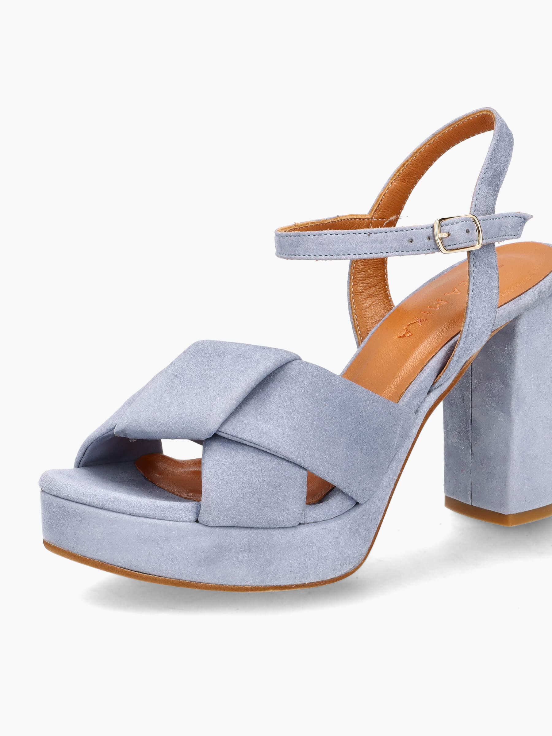 Plateau-Sandalen jeans 100 mm, Bekleidung, Schuhwerk, Sandale, Schuh, Hoher Absatz