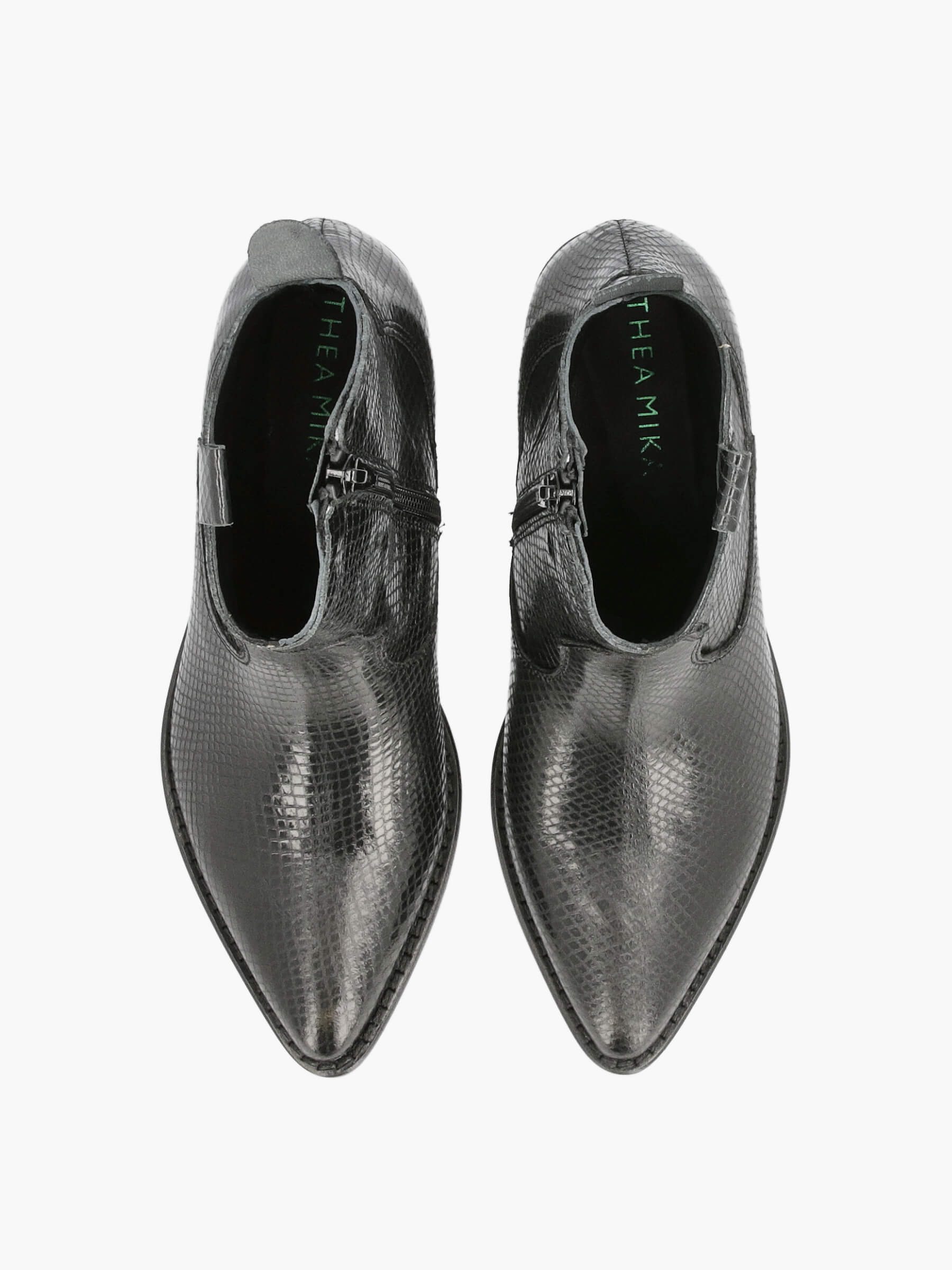 Western booties nero shiny snake