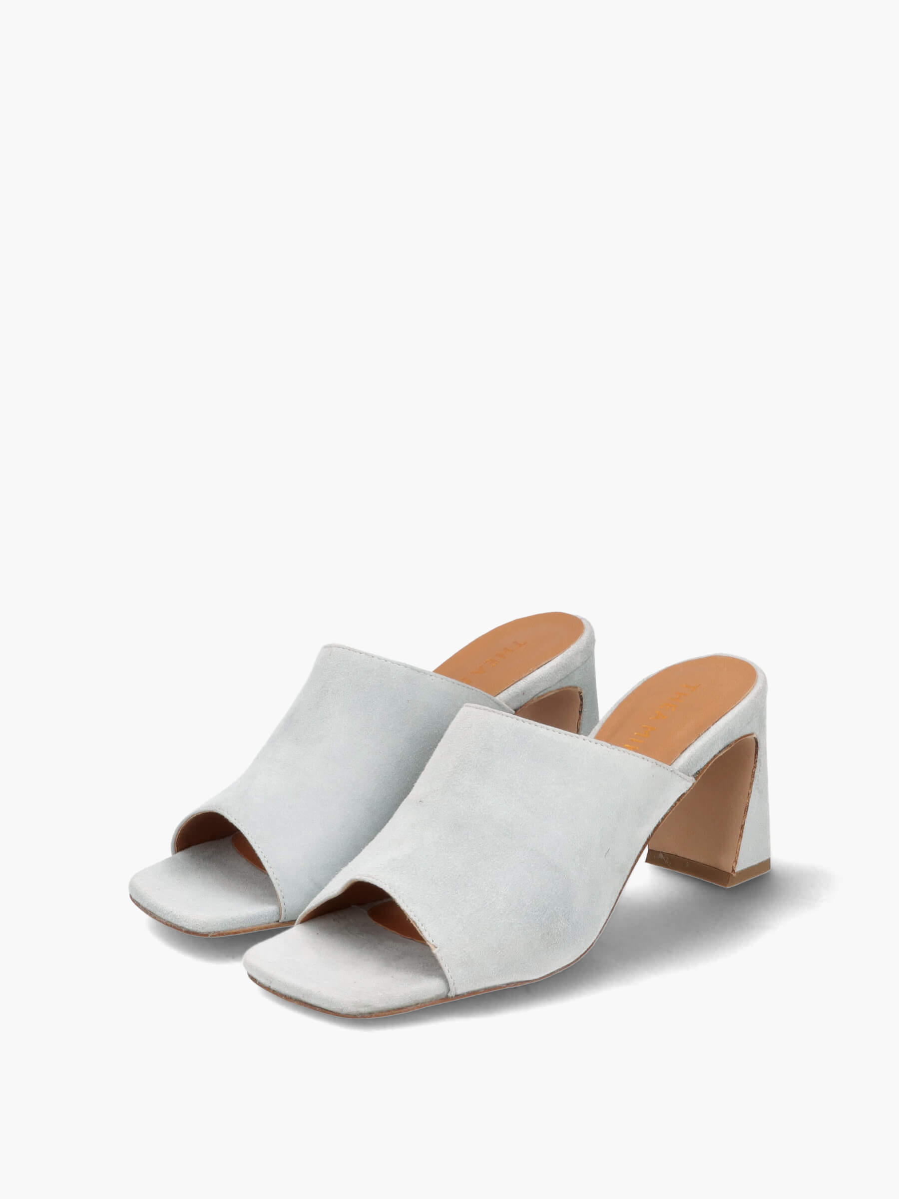 Mules hellblau 70 mm, Schuhwerk, Schuh, Sandale, Hoher Absatz, Klebeband