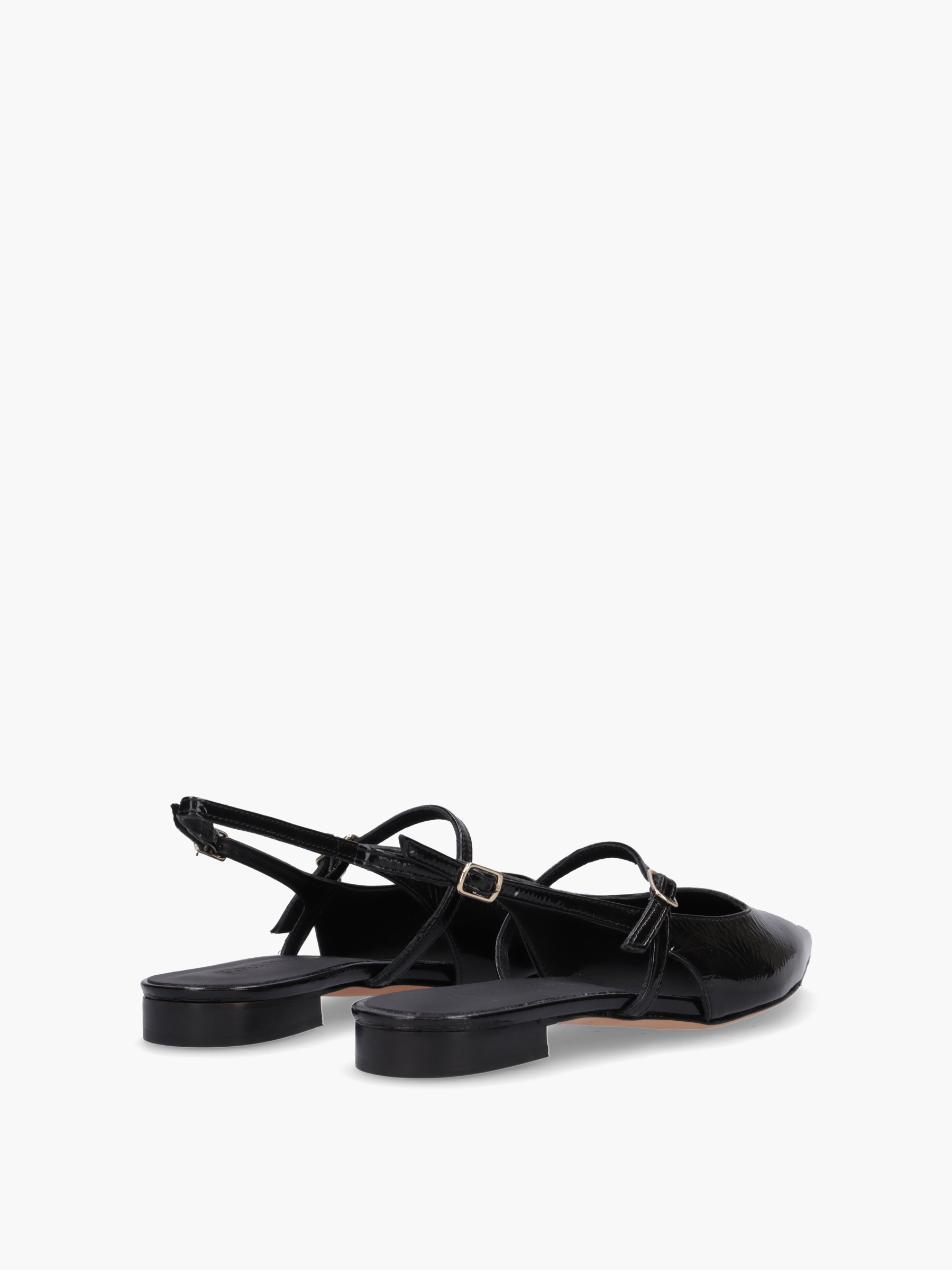 MEGUMI Lackleder Schwarz, Bekleidung, Schuhwerk, Sandale