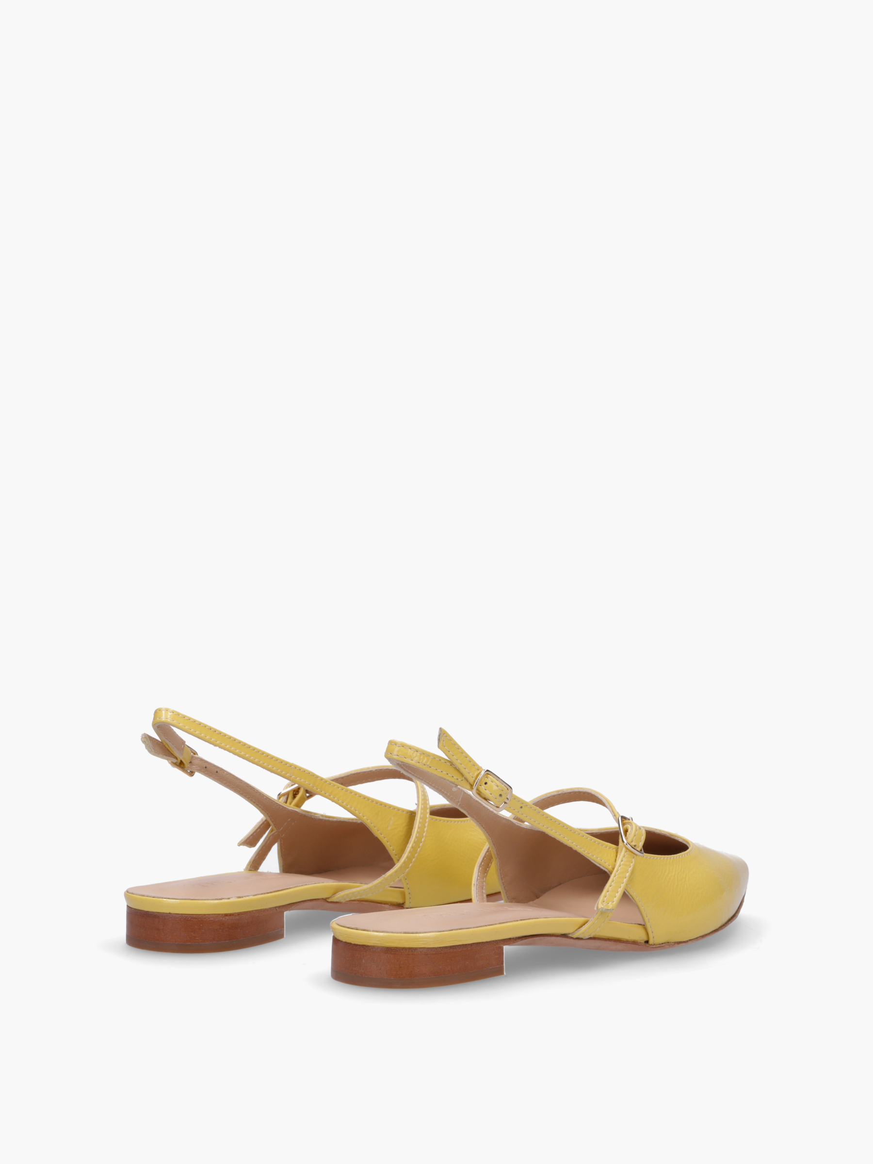MEGUMI Lackleder Gelb, Bekleidung, Schuhwerk, Sandale, Schuh