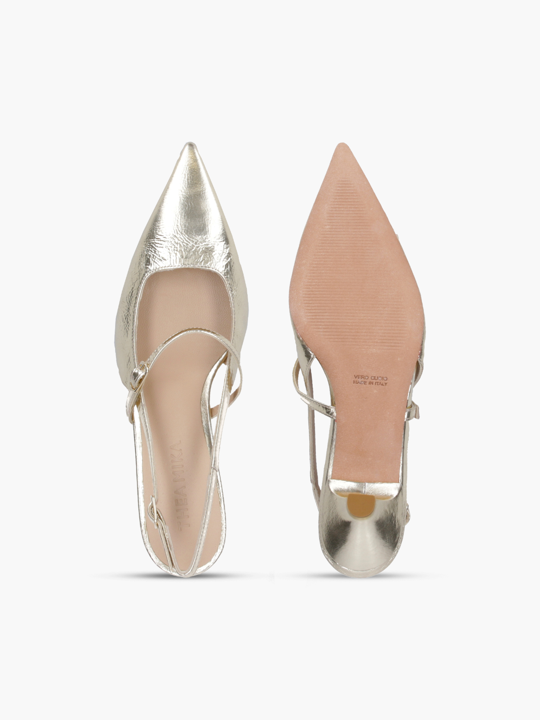 VERA Metallic-Leder Gold, Bekleidung, Schuhwerk, Schuh, Hoher Absatz