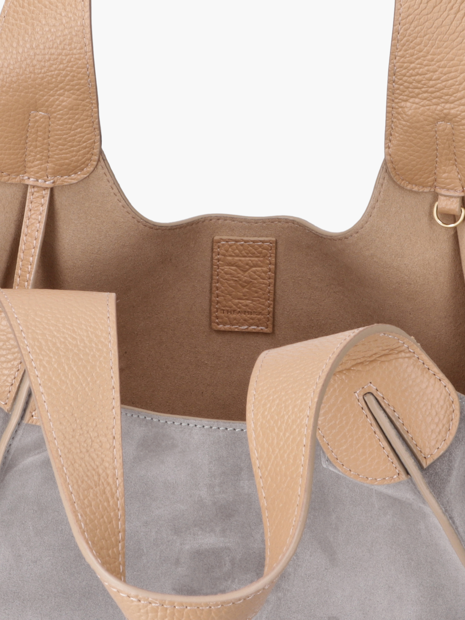 LILY Leder Kombi Grau, Zubehor, Tasche, Handtasche, Geldbörse, Leinwand
