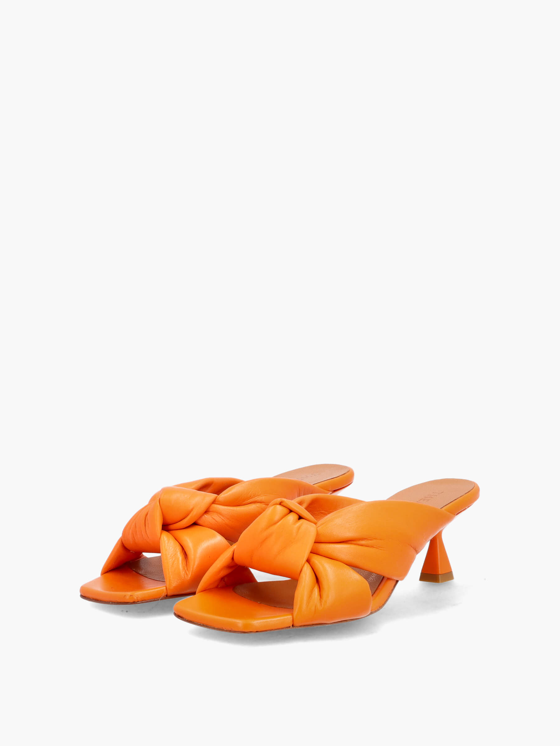 Mules arancio, Bekleidung, Schuhwerk, Sandale, Schuh, Hoher Absatz