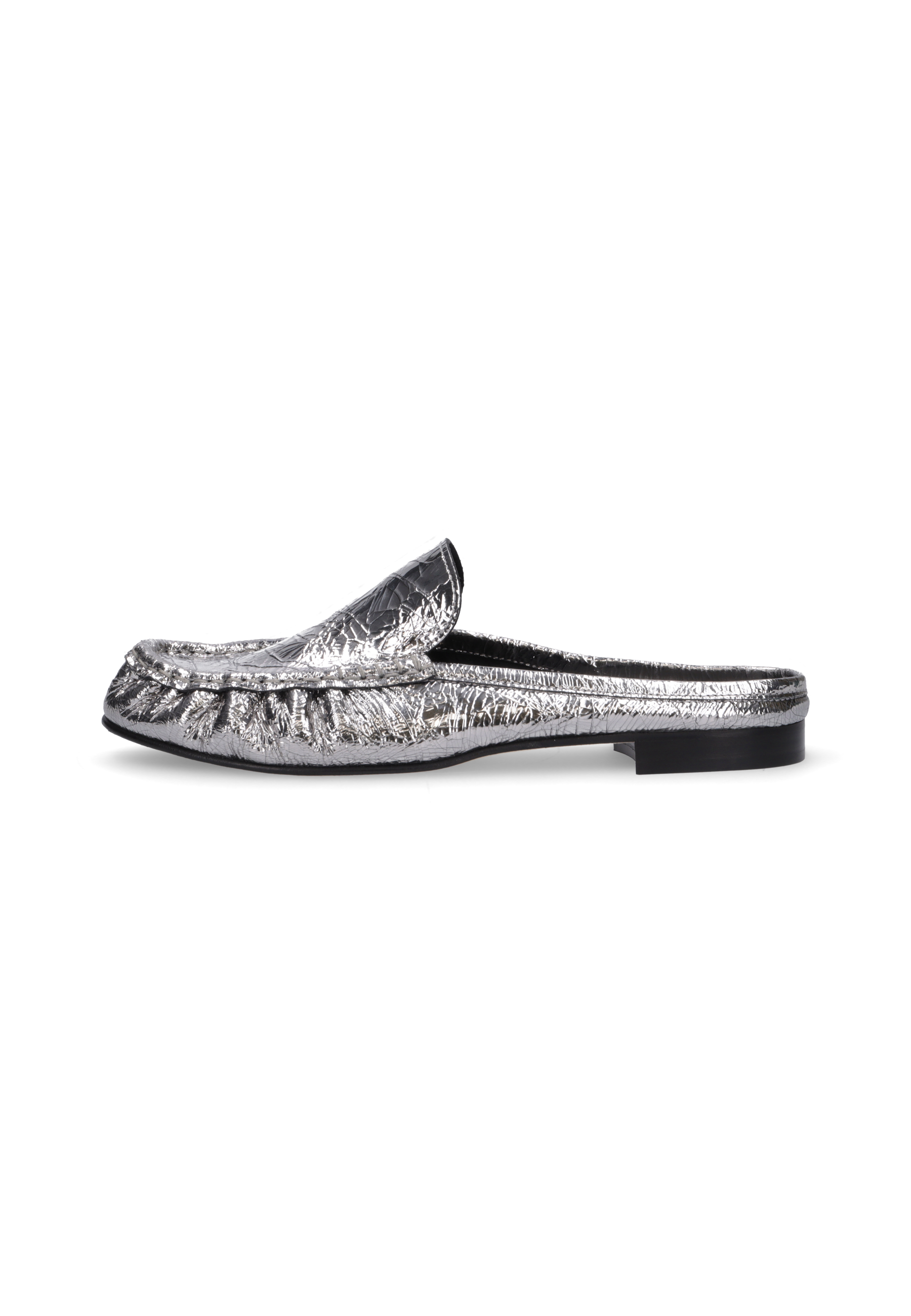 POLA Metallic-Leder Silber, Bekleidung, Schuhwerk, Sandale, Schuh