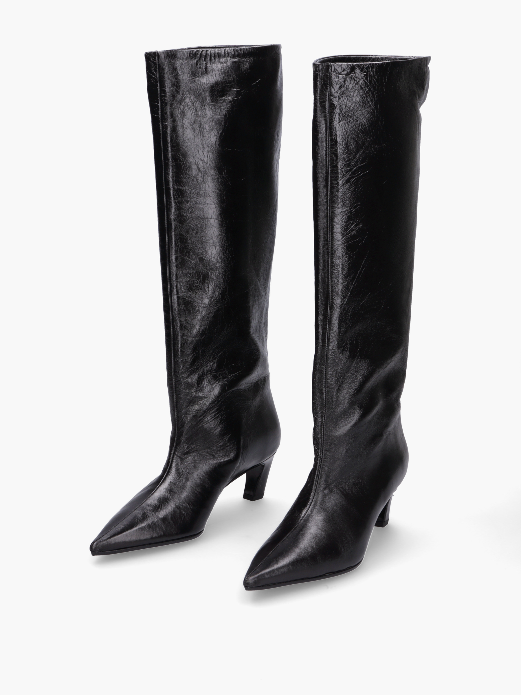 VIONA Glattleder Schwarz, Bekleidung, Schuhwerk, Schuh, Stiefel, Reitstiefel
