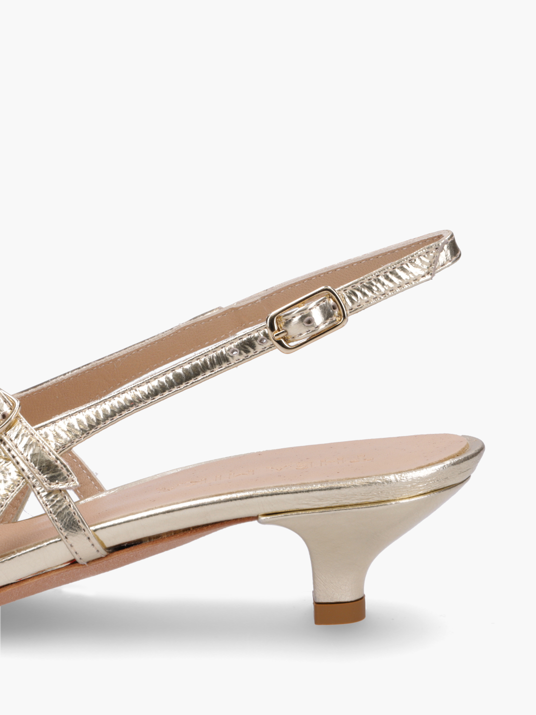 VERA Metallic-Leder Gold, Bekleidung, Schuhwerk, Schuh, Hoher Absatz, Sandale