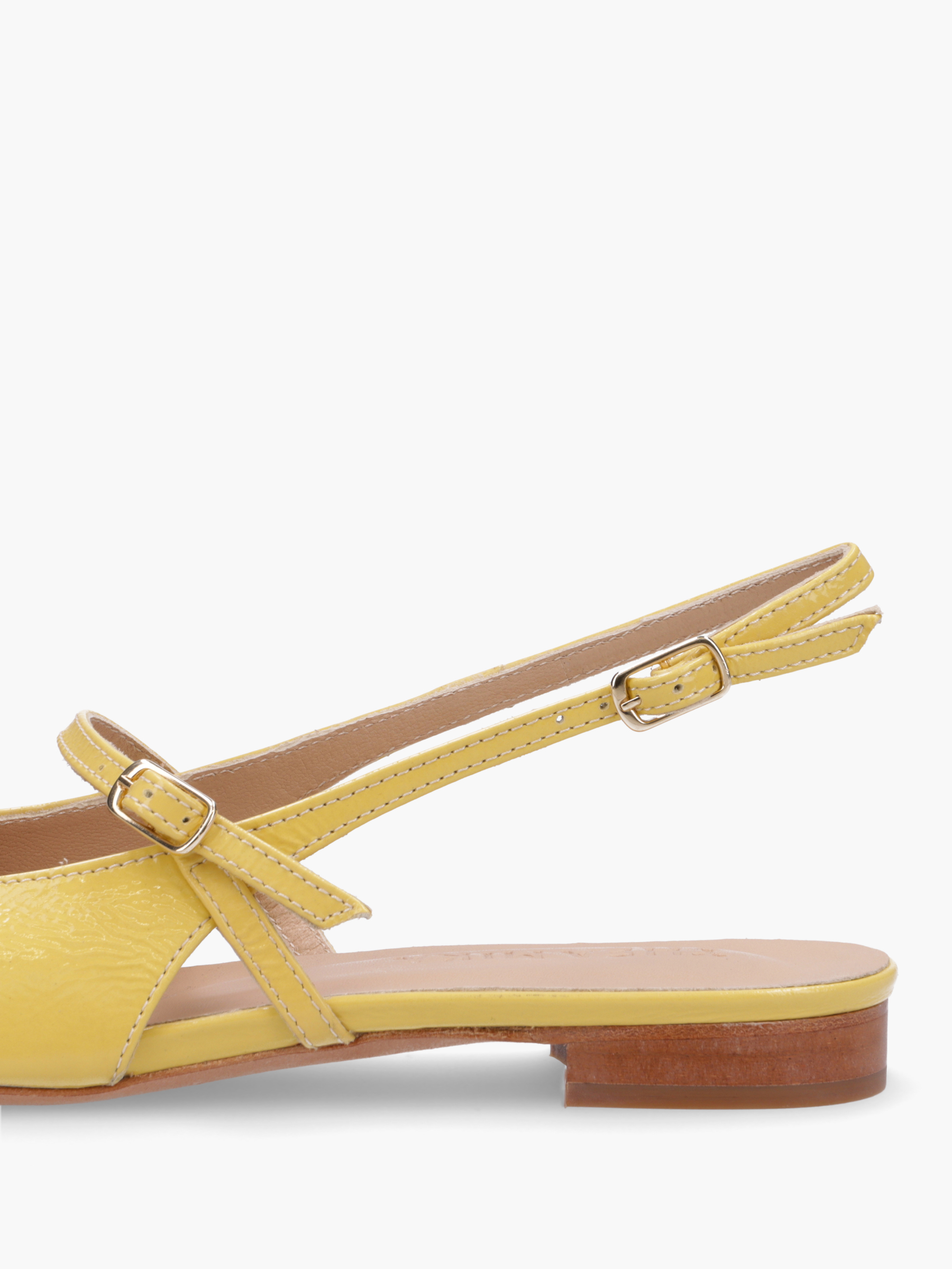 MEGUMI Lackleder Gelb, Bekleidung, Schuhwerk, Sandale, Schuh