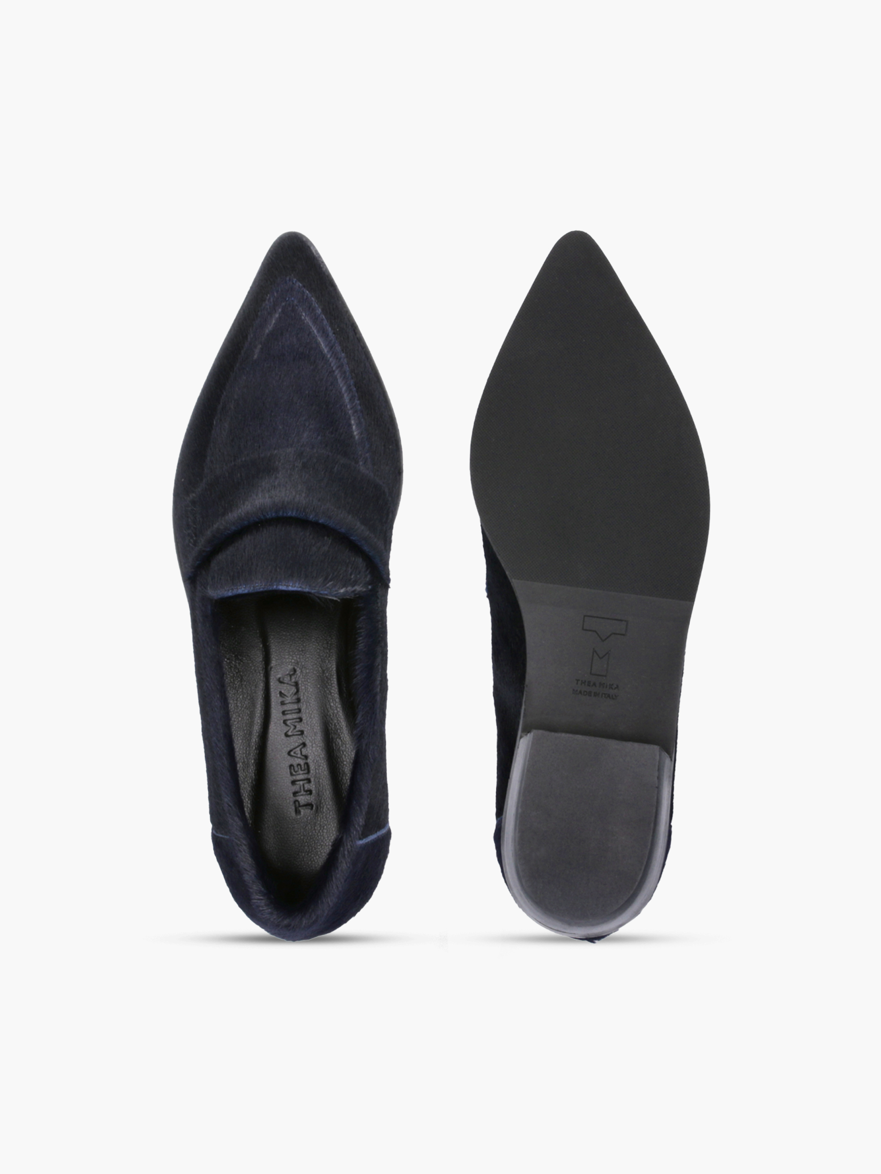 MIJU Kuhfell Dunkelblau, Bekleidung, Schuhwerk, Schuh, Wildleder