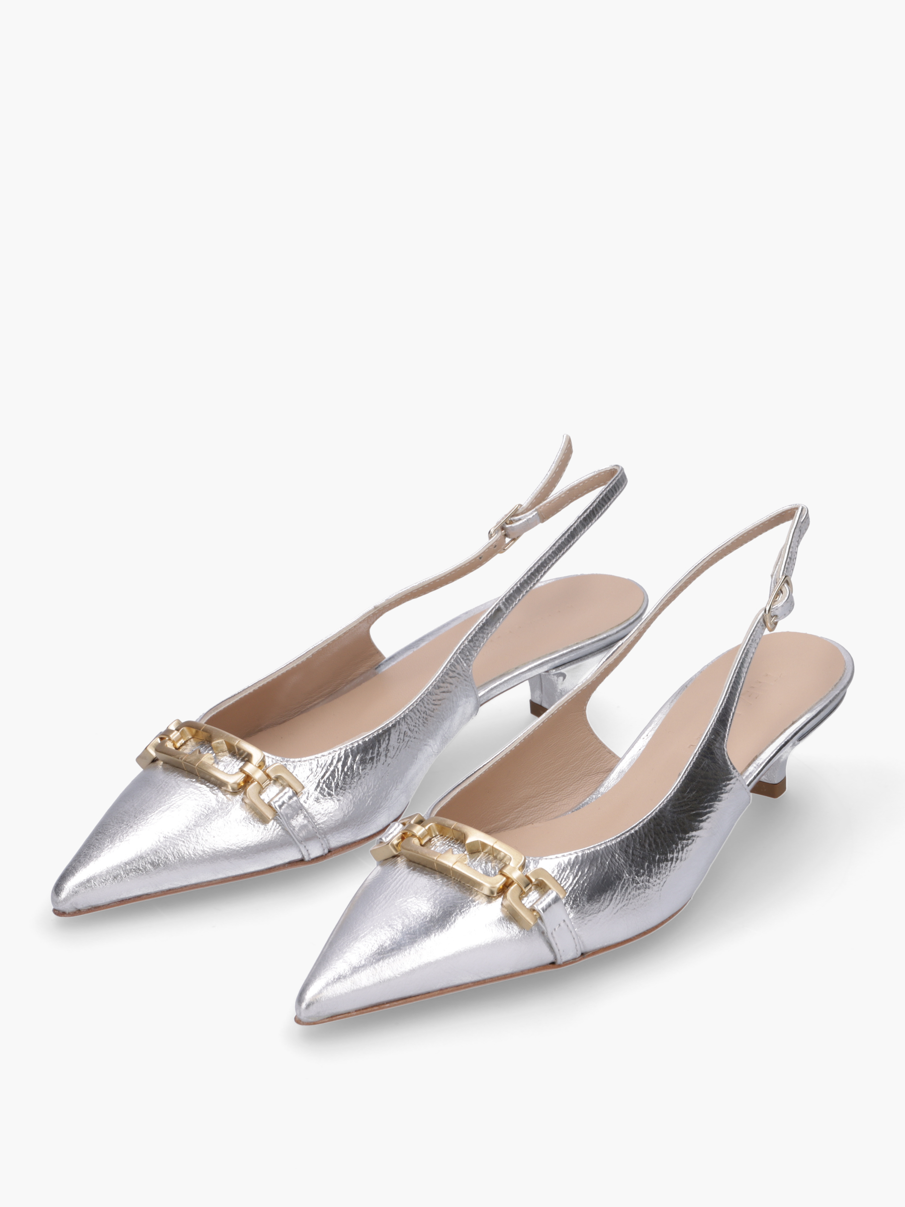 VIKA Metallic-Leder Silber, Bekleidung, Schuhwerk, Schuh, Hoher Absatz, Sandale